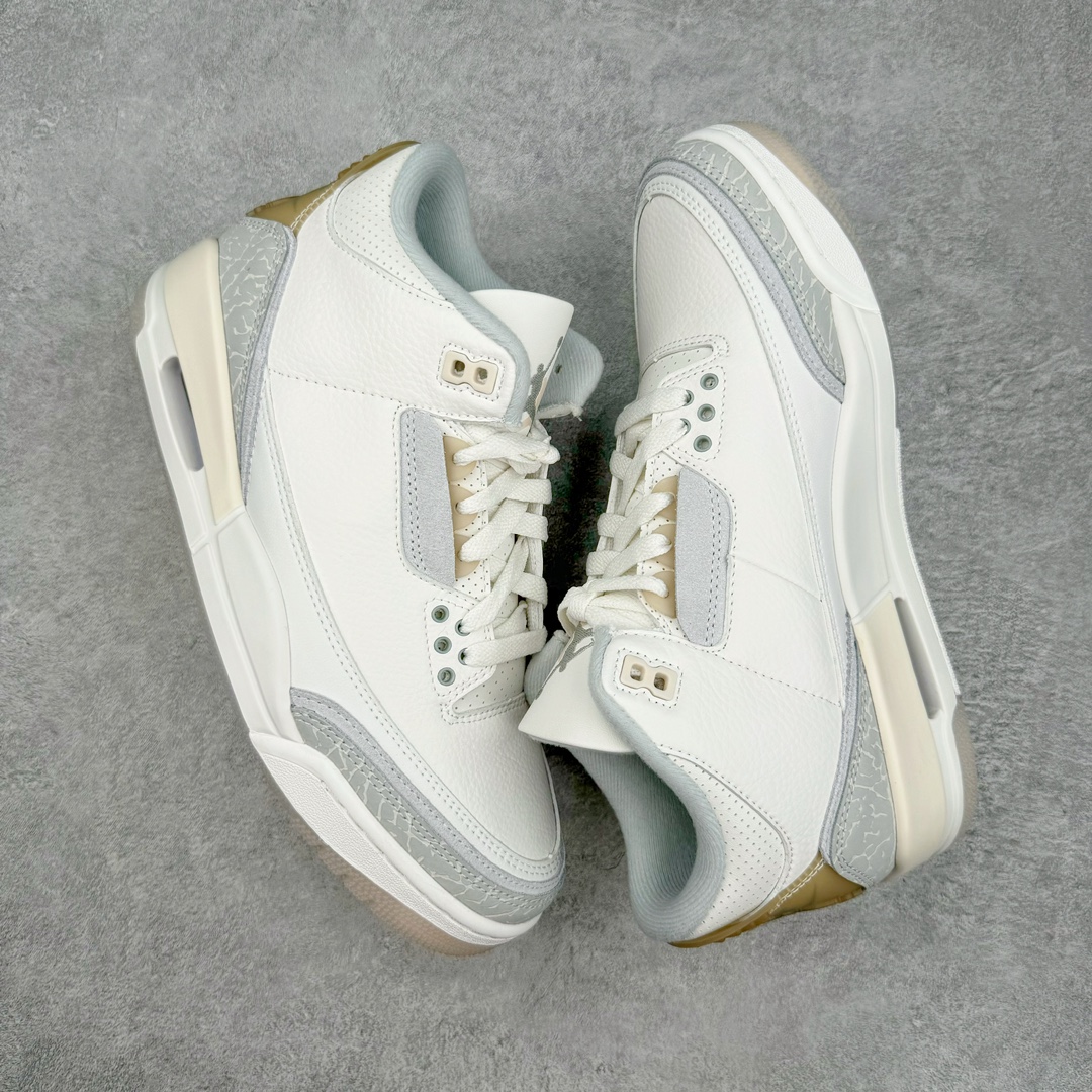 图片[3]-零售💰260 ＃KZ神版福利回馈‼Air Jordan AJ3 Craft \”Ivory\” 象牙白 货号：FJ9479-100 独家外贸特供尺码含45.5 48.5 国内外口碑最好最推荐的产品 市场中端王者 亲自操刀耗时半年巨作 全套原纸板楦头开发 原厂大底磨具加持立体防滑纹理 原装可视Air Sole气垫 原汁原味最完美的三代版型 唯一正确鞋头趴度弧度高度鞋身腰线 此版本只针对中端市场 皮料材质有所更替 其他数据细节工艺流程均保持一致 绝不口嗨 细节品控鞋型随意秒杀市面3XX 4XX 原厂TPU后跟饰片 正确内里反口里网布 皮料菱角分明不变形无多余毛边 正确手工大底描漆拉丝 市场唯一原厂鞋扣模具 原厂织唛标 原厂飞人电绣工艺 尾指中部跳三针 独家绑鞋带手法 印刷中底布 四线拉帮 米色美纹纸贴合固定 进口港宝加持 后跟自然饱满 全鞋荧光划线卡点 追求极致完美 每一双都是工艺品 多重QC质检 超越公司货的品控标准 实实在在的免检产品 尺码：40 40.5 41 42 42.5 43 44 44.5 45 45.5 46 47.5 48.5 编码：by2936060-运动鞋