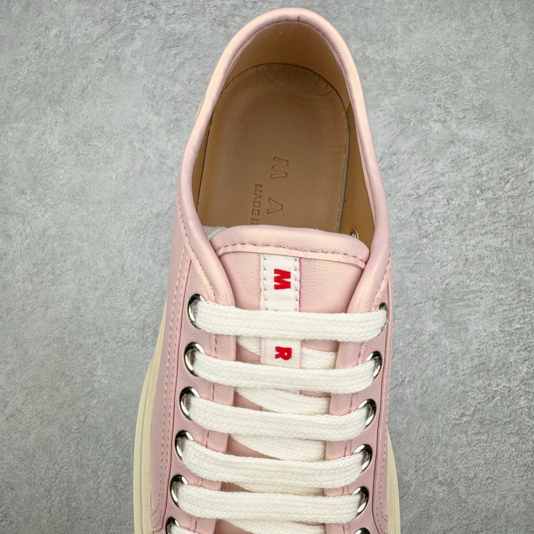 Sneaker in pelle Marchio italiano di lusso - Marni Pablo Mary Jane serie basso pan di spagna fondo spesso versatile Velcro_voghion.com