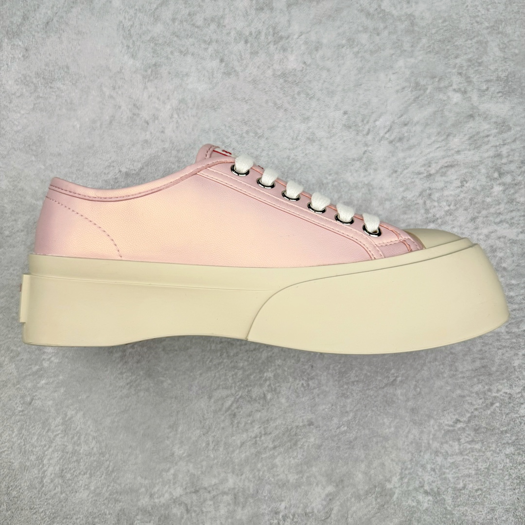Sneaker in pelle Marchio italiano di lusso - Marni Pablo Mary Jane serie basso pan di spagna fondo spesso versatile Velcro_voghion.com