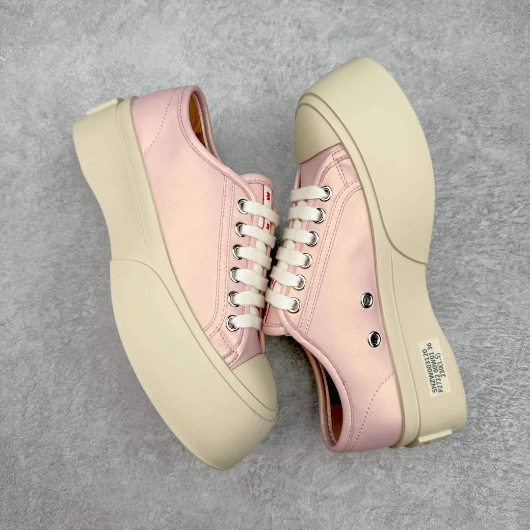 Sneaker in pelle Marchio italiano di lusso - Marni Pablo Mary Jane serie basso pan di spagna fondo spesso versatile Velcro_voghion.com