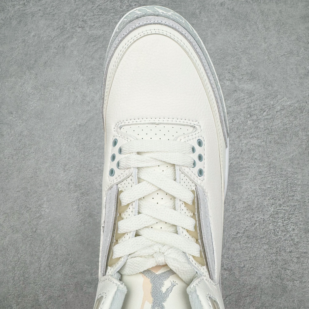 图片[4]-＃PB福利特价 Air Jordan AJ3 Retro 市场中端王者 全套原纸板楦头开发 原厂大底磨具加持立体防滑纹理 原装可视Air Sole气垫 原汁原味最完美的三代版型 唯一正确鞋头趴度弧度高度鞋身腰线 此版本只针对中端市场 皮料材质有所更替 其他数据细节工艺流程均保持一致 绝不口嗨 细节品控鞋型随意秒杀市面3XX 4XX 原厂TPU后跟饰片 正确内里反口里网布 皮料菱角分明不变形无多余毛边 正确手工大底描漆拉丝 市场唯一原厂鞋扣模具 原厂织唛标 原厂飞人电绣工艺 尾指中部跳三针 独家绑鞋带手法 印刷中底布 四线拉帮 米色美纹纸贴合固定 进口港宝加持 后跟自然饱满 全鞋荧光划线卡点 追求极致完美 每一双都是工艺品 多重QC质检 超越公司货的品控标准 实实在在的免检产品 尺码：40 40.5 41 42 42.5 43 44 44.5 45 45.5 46 47.5-选品中心