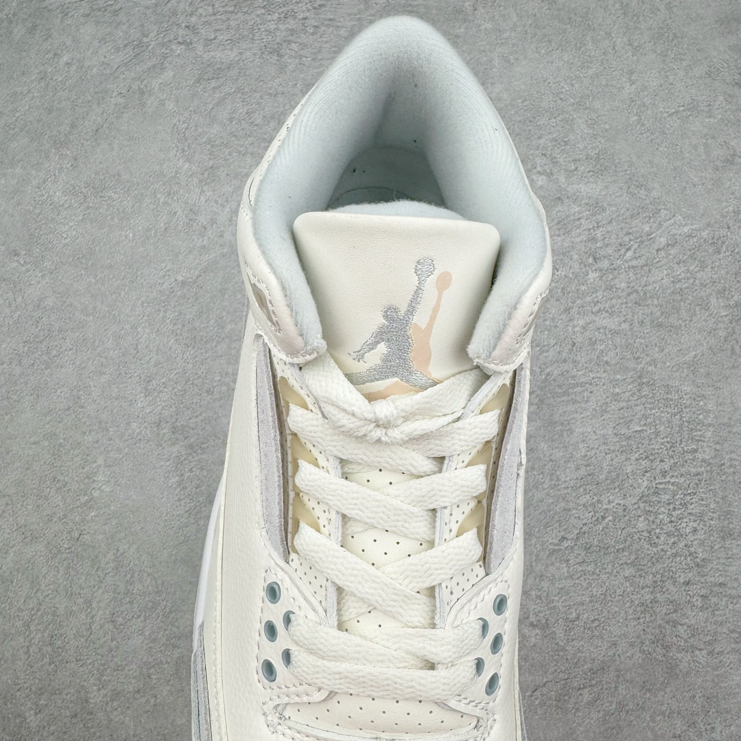 图片[5]-＃PB福利特价 Air Jordan AJ3 Retro 市场中端王者 全套原纸板楦头开发 原厂大底磨具加持立体防滑纹理 原装可视Air Sole气垫 原汁原味最完美的三代版型 唯一正确鞋头趴度弧度高度鞋身腰线 此版本只针对中端市场 皮料材质有所更替 其他数据细节工艺流程均保持一致 绝不口嗨 细节品控鞋型随意秒杀市面3XX 4XX 原厂TPU后跟饰片 正确内里反口里网布 皮料菱角分明不变形无多余毛边 正确手工大底描漆拉丝 市场唯一原厂鞋扣模具 原厂织唛标 原厂飞人电绣工艺 尾指中部跳三针 独家绑鞋带手法 印刷中底布 四线拉帮 米色美纹纸贴合固定 进口港宝加持 后跟自然饱满 全鞋荧光划线卡点 追求极致完美 每一双都是工艺品 多重QC质检 超越公司货的品控标准 实实在在的免检产品 尺码：40 40.5 41 42 42.5 43 44 44.5 45 45.5 46 47.5-选品中心