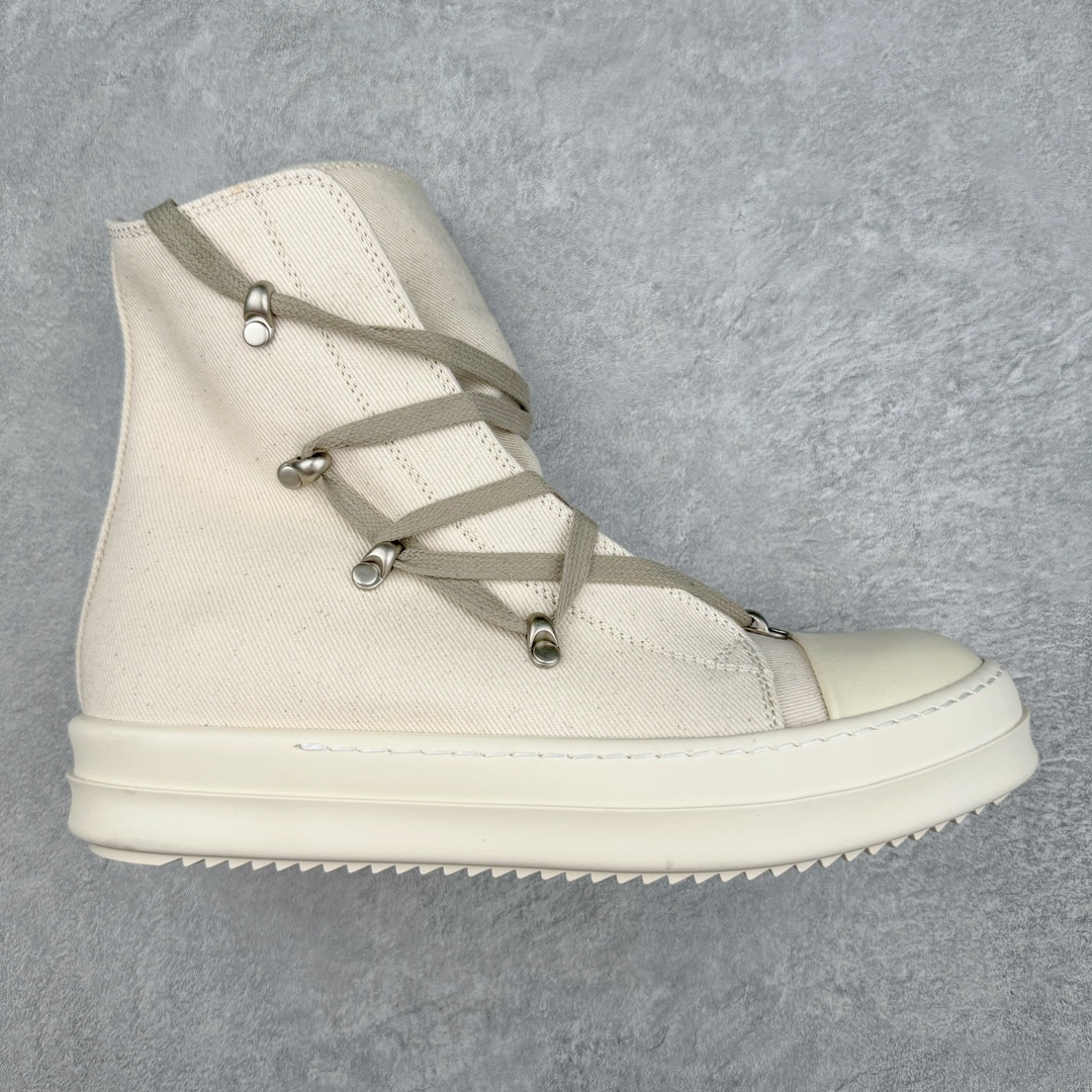 ＃DG纯原 Rick Owens RO瑞克欧文斯经典西瓜头高帮交织绑带款 高端零售专供品质 鞋面采用牛仔布材质 针车间距都是极致还原 超长鞋带 经典六芒星系带装饰 诠释创意加潮流 尺码：39 40 41 42 43 44 45 46 注意是正常尺码-选品中心