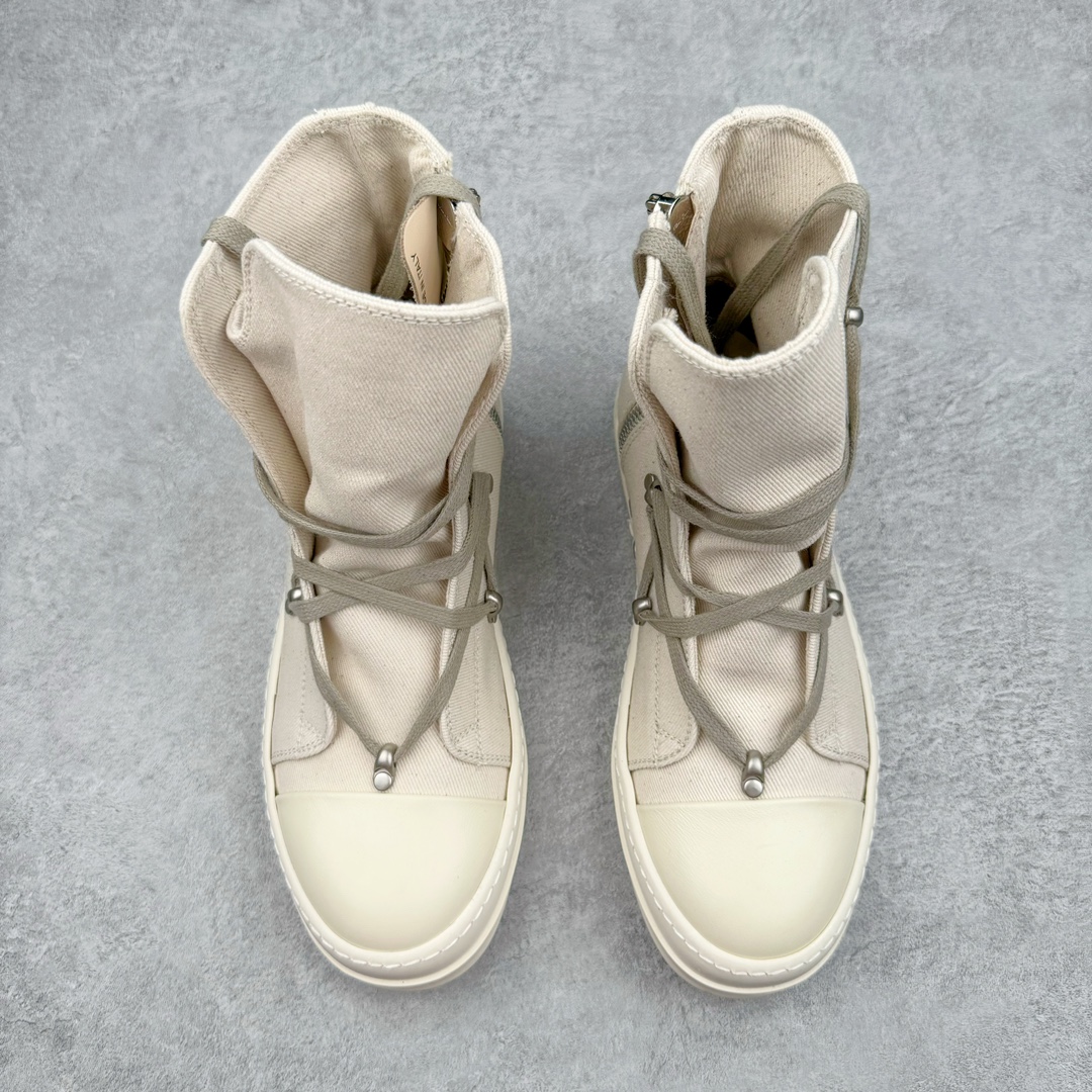 图片[2]-＃DG纯原 Rick Owens RO瑞克欧文斯经典西瓜头高帮交织绑带款 高端零售专供品质 鞋面采用牛仔布材质 针车间距都是极致还原 超长鞋带 经典六芒星系带装饰 诠释创意加潮流 尺码：39 40 41 42 43 44 45 46 注意是正常尺码-选品中心