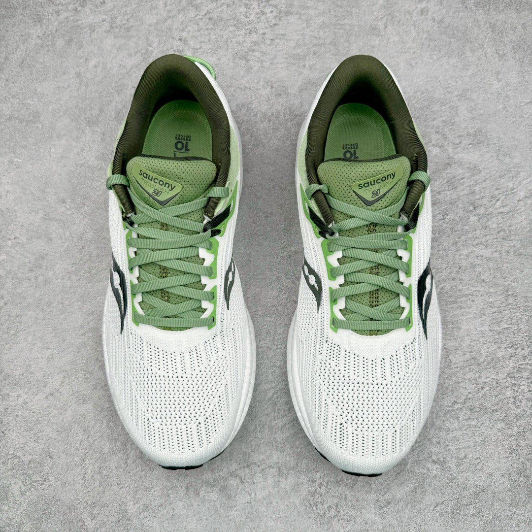 图片[2]-＃SG纯原 Saucony Triumph 21 索康尼胜利21代旗舰级缓震型跑鞋 性能相比前几代再升级：鞋面采用全新升级的工学网设计 贴合脚部更透气 中底部分使用最新的PWRRUN+材质 搭配PWRRUN+鞋垫使中底的大幅加厚 10mm坡差进一步提供缓震、回弹性能 内底则采用了FORMFIT动态适应系统 动态契合脚型 提升包裹性和舒适性 提供更卓越的动态回馈体验 XT-900橡胶大底 可提供良好的抓地力和较强抗磨性能 尺码：35.5 36 36.5 37.5 38 38.5 39 40 40.5 41 42 42.5 43 44 44.5 45-选品中心
