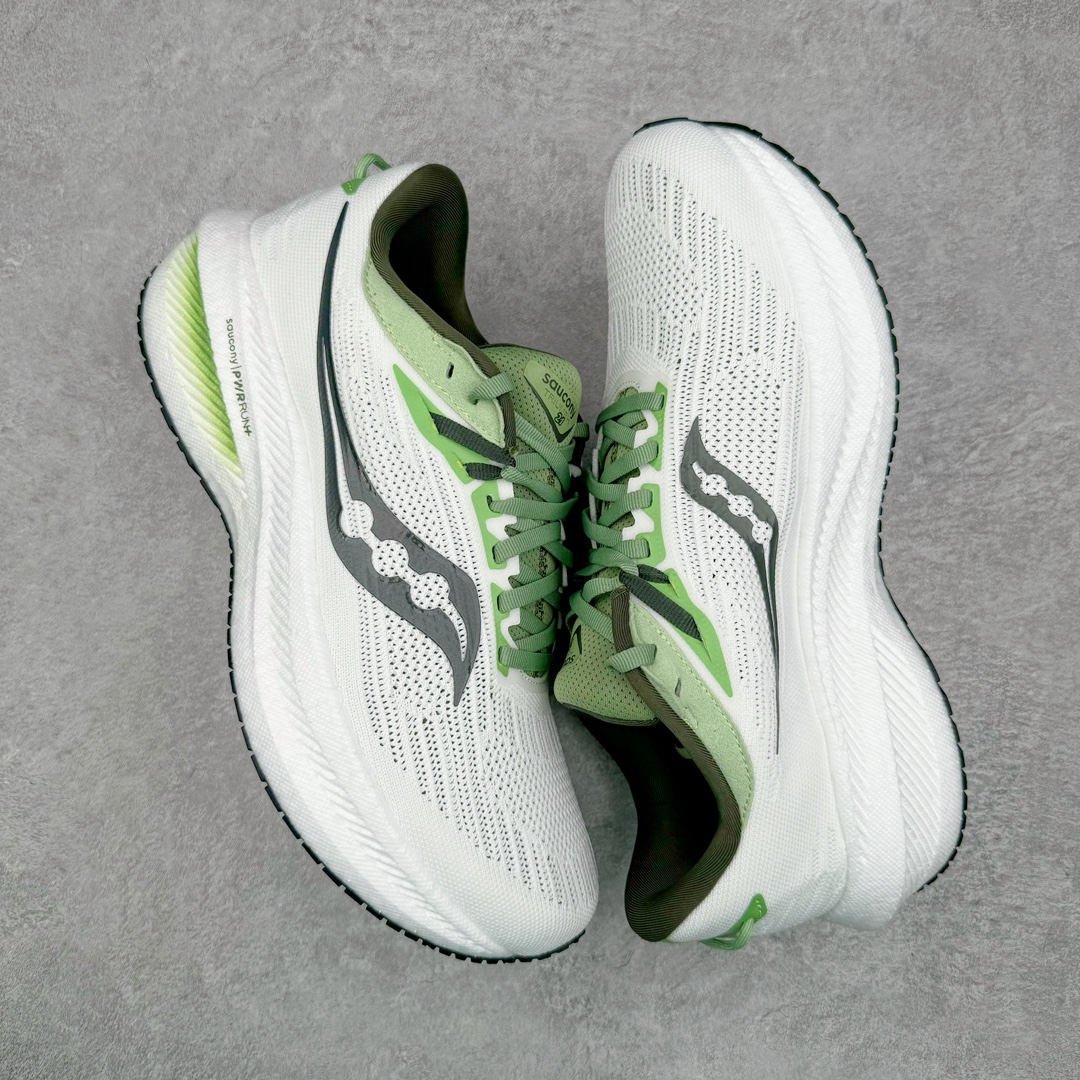 图片[3]-＃SG纯原 Saucony Triumph 21 索康尼胜利21代旗舰级缓震型跑鞋 性能相比前几代再升级：鞋面采用全新升级的工学网设计 贴合脚部更透气 中底部分使用最新的PWRRUN+材质 搭配PWRRUN+鞋垫使中底的大幅加厚 10mm坡差进一步提供缓震、回弹性能 内底则采用了FORMFIT动态适应系统 动态契合脚型 提升包裹性和舒适性 提供更卓越的动态回馈体验 XT-900橡胶大底 可提供良好的抓地力和较强抗磨性能 尺码：35.5 36 36.5 37.5 38 38.5 39 40 40.5 41 42 42.5 43 44 44.5 45-选品中心