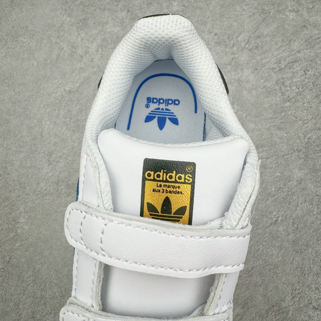 图片[5]-Adidas Superstar Foundation CF 官网同步魔术扣 贝壳头童鞋 萌娃必备 亲子套装首选金标贝壳头魔术贴童鞋 原装一体超软蓝底 脚感非凡 尺码：28 29 30 31 32 33 34 35-选品中心