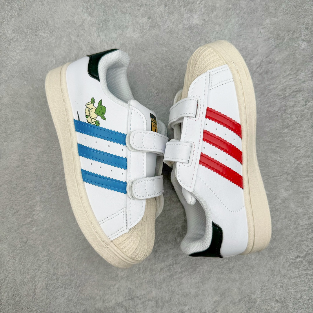 图片[3]-Adidas Superstar Foundation CF 官网同步魔术扣 贝壳头童鞋 萌娃必备 亲子套装首选金标贝壳头魔术贴童鞋 原装一体超软蓝底 脚感非凡 尺码：28 29 30 31 32 33 34 35-选品中心