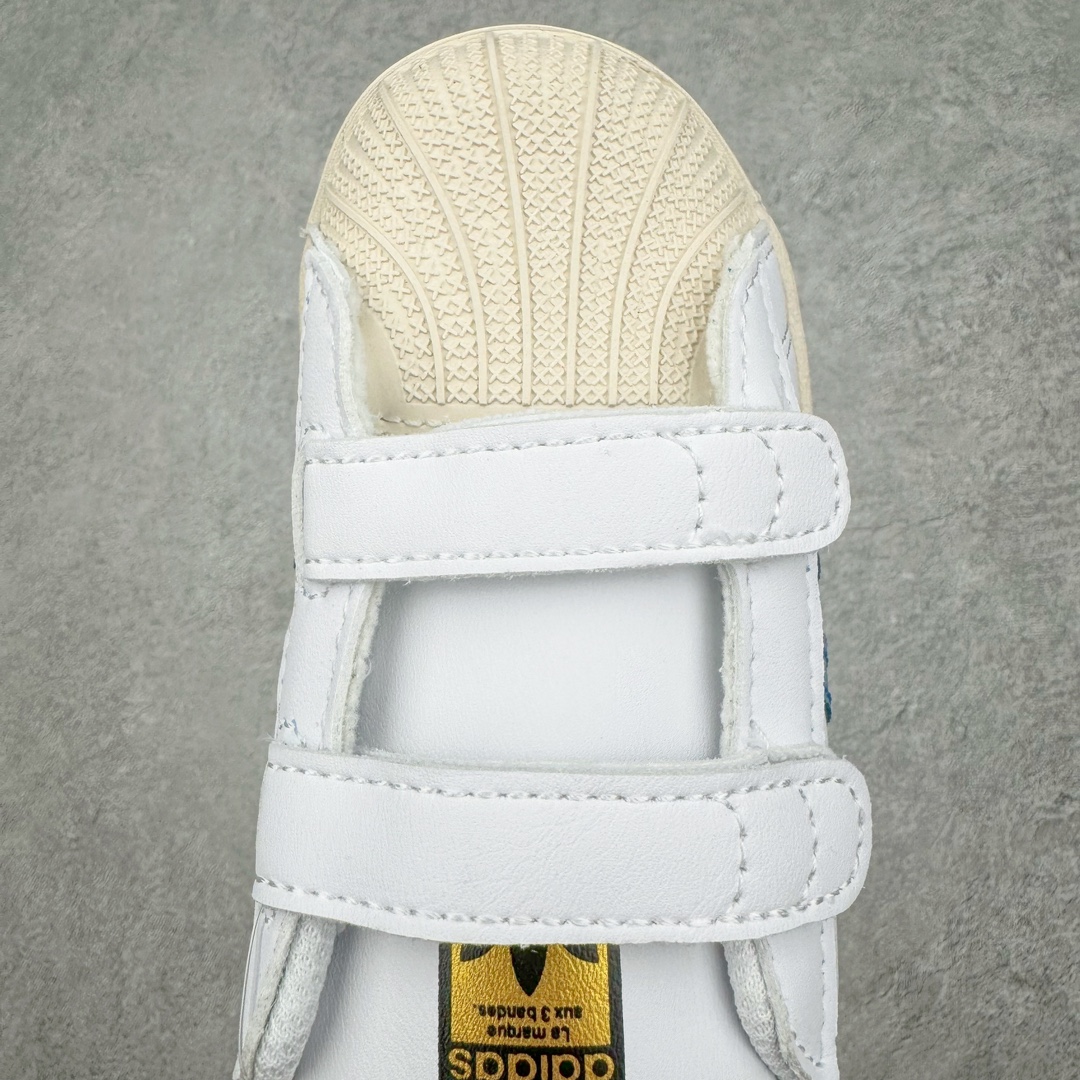 图片[4]-Adidas Superstar Foundation CF 官网同步魔术扣 贝壳头童鞋 萌娃必备 亲子套装首选金标贝壳头魔术贴童鞋 原装一体超软蓝底 脚感非凡 尺码：28 29 30 31 32 33 34 35-选品中心