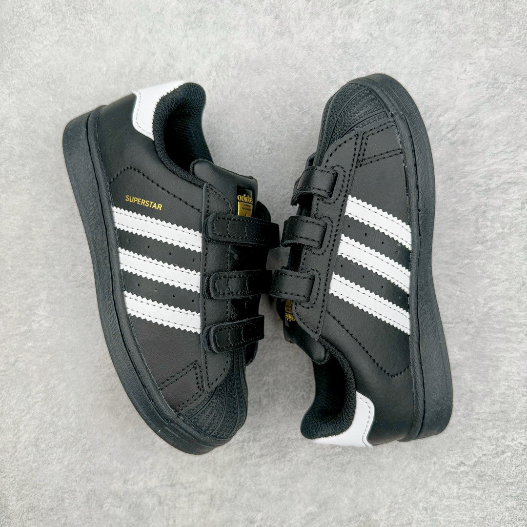 图片[3]-Adidas Superstar Foundation CF 官网同步魔术扣 贝壳头童鞋 萌娃必备 亲子套装首选金标贝壳头魔术贴童鞋 原装一体超软蓝底 脚感非凡 尺码：28 29 30 31 32 33 34 35-选品中心