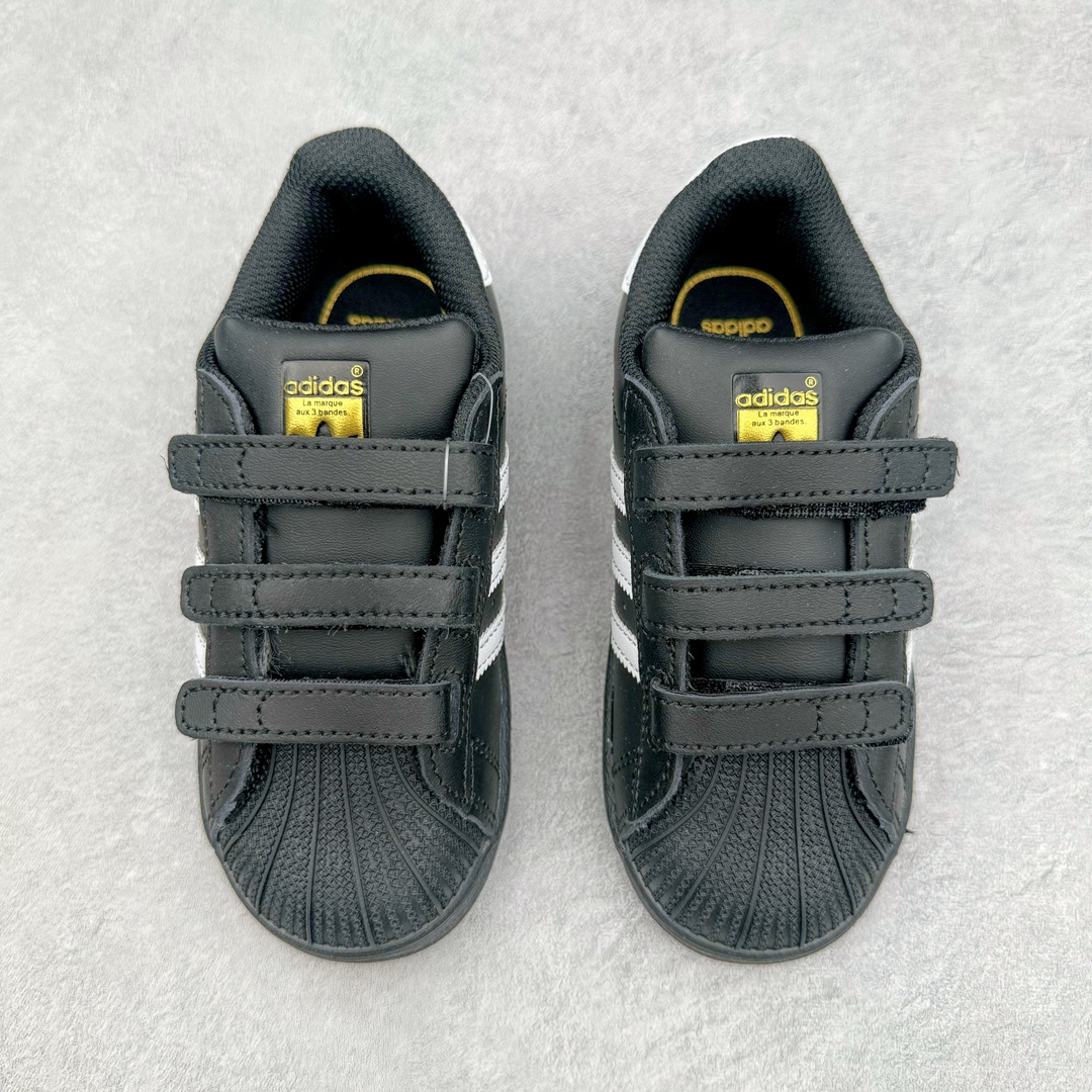 图片[2]-Adidas Superstar Foundation CF 官网同步魔术扣 贝壳头童鞋 萌娃必备 亲子套装首选金标贝壳头魔术贴童鞋 原装一体超软蓝底 脚感非凡 尺码：28 29 30 31 32 33 34 35-选品中心