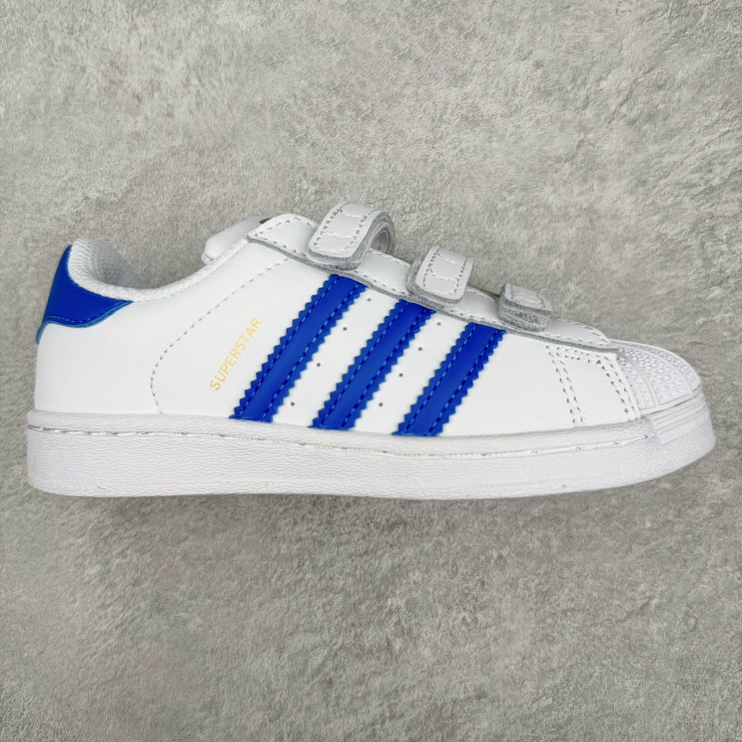图片[3]-Adidas Superstar Foundation CF 官网同步魔术扣 贝壳头童鞋 萌娃必备 亲子套装首选金标贝壳头魔术贴童鞋 原装一体超软蓝底 脚感非凡 尺码：28 29 30 31 32 33 34 35-选品中心