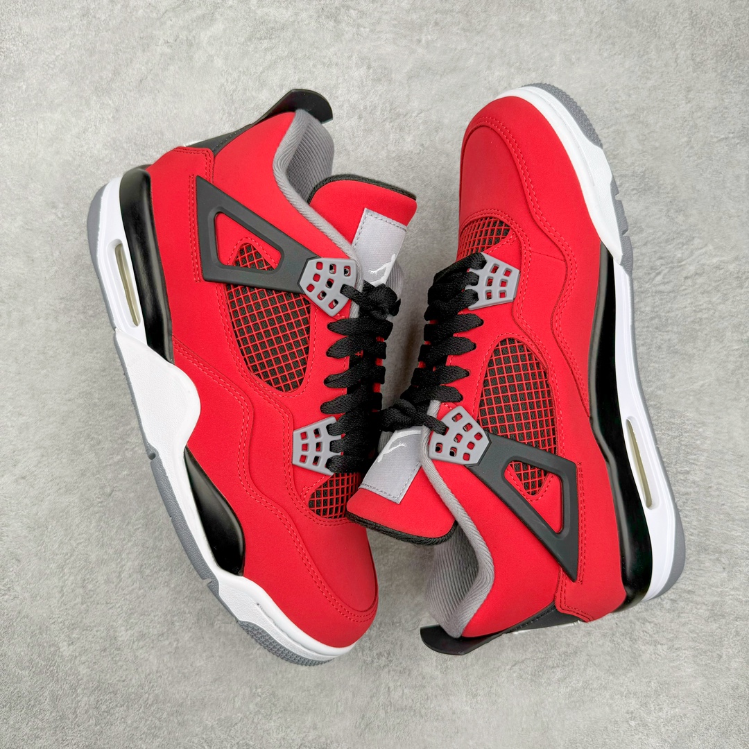 图片[3]-零售💰260 ＃KZ神版福利回馈‼Air Jordan AJ4 Retro 愤怒公牛红色 308497-603 独家外贸特供尺码含 45.5 49.5 50.5 国内外口碑最好最推荐的产品 市场中端王者 亲自操刀耗时半年巨作 全套原纸板楦头开发 确保原汁原味 完美呈现四代版型 一比一鞋头弧度高度鞋身弧度 此版本只针对中端市场 皮料材质有所更替 其他数据细节工艺流程均保持一致 绝不口嗨 细节品控鞋型随意秒杀市面3XX 4XX 原厂TPU网格鞋带扣 正确内里网布 菱角分明不变形无多余毛边 柔软性质感一致于原鞋 市场唯一原厂鞋扣模具 背面可见隐藏注塑口 原厂织唛标 原厂飞人电绣工艺 尾指中部跳三针 独家绑鞋带手法 印刷中底布 四线拉帮 米色美纹纸贴合固定 进口港宝加持 后跟自然饱满 全鞋荧光划线卡点 追求极致完美 每一双都是工艺品 多重QC质检 超越公司货的品控标准 实实在在的免检产品 尺码：40 40.5 41 42 42.5 43 44 44.5 45 45.5 46 47.5 48.5 49.5 50.5 编码：by2936060-运动鞋