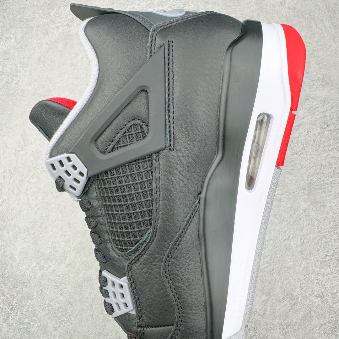 图片[7]-＃GX Air Jordan AJ4 \\\”Bred Reimagined\\\” 黑红2024 FV5029-006 全新批次 圈内最强四代 独家外贸特供尺码含 45.5 49.5 50.5 耗时半年巨作 全套原纸板楦头开发 原厂特供皮料加持 确保原汁原味 完美呈现四代版型 一比一鞋头弧度高度鞋身弧度 数据细节工艺流程均保持原鞋一致 原厂TPU网格鞋带扣 正确内里网布 菱角分明不变形无多余毛边 柔软性质感一致于原鞋 市场唯一原厂鞋扣模具 背面可见隐藏注塑口 原厂织唛标 原厂飞人电绣工艺 尾指中部跳三针 独家绑鞋带手法 印刷中底布 四线拉帮 米色美纹纸贴合固定 进口港宝加持 后跟自然饱满 全鞋荧光划线卡点 追求极致完美 每一双都是工艺品 多重QC质检 超越公司货的品控标准 实实在在的免检产品 尺码：40 40.5 41 42 42.5 43 44 44.5 45 45.5 46 47.5 48.5 49.5 50.5-选品中心