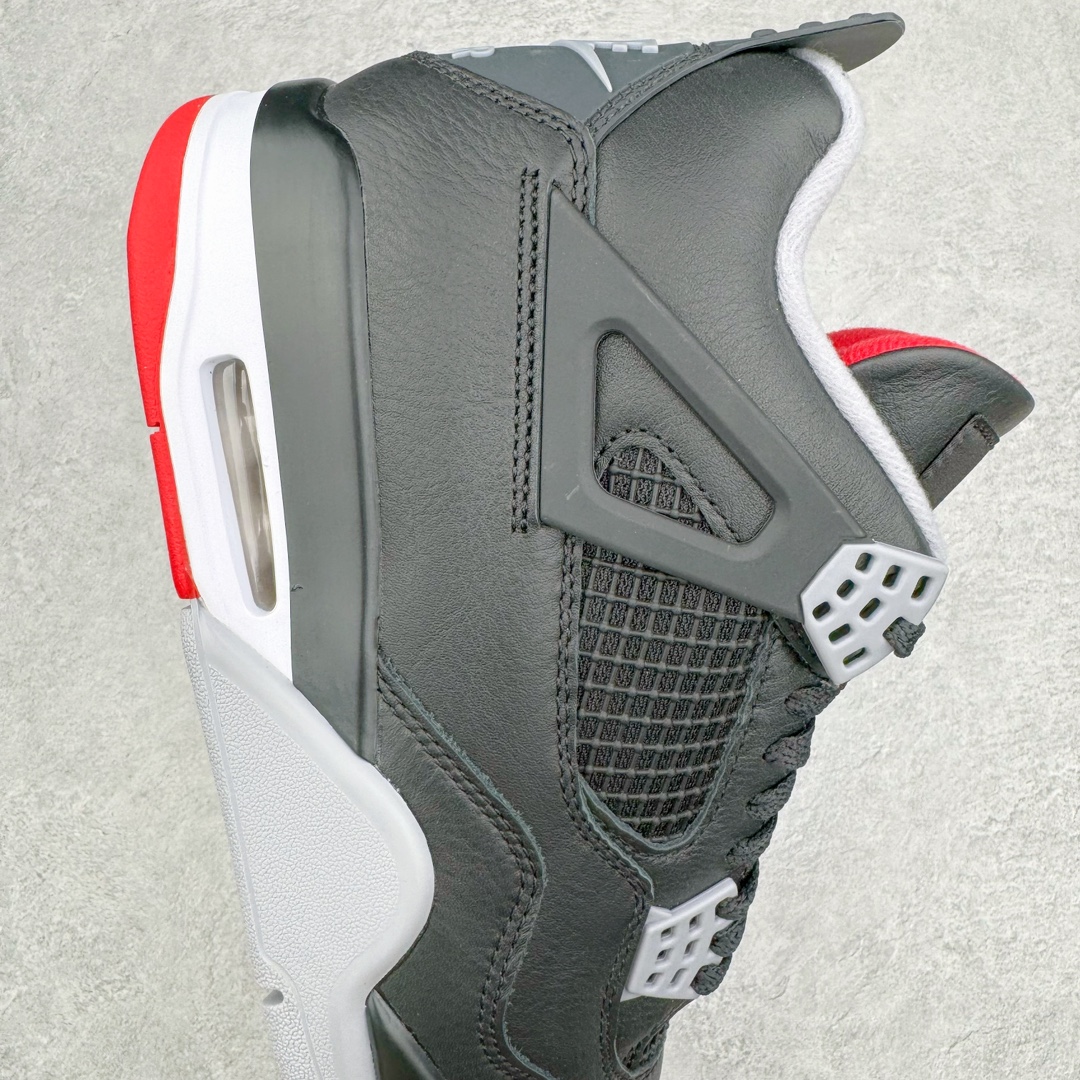 图片[6]-＃GX Air Jordan AJ4 \\\”Bred Reimagined\\\” 黑红2024 FV5029-006 全新批次 圈内最强四代 独家外贸特供尺码含 45.5 49.5 50.5 耗时半年巨作 全套原纸板楦头开发 原厂特供皮料加持 确保原汁原味 完美呈现四代版型 一比一鞋头弧度高度鞋身弧度 数据细节工艺流程均保持原鞋一致 原厂TPU网格鞋带扣 正确内里网布 菱角分明不变形无多余毛边 柔软性质感一致于原鞋 市场唯一原厂鞋扣模具 背面可见隐藏注塑口 原厂织唛标 原厂飞人电绣工艺 尾指中部跳三针 独家绑鞋带手法 印刷中底布 四线拉帮 米色美纹纸贴合固定 进口港宝加持 后跟自然饱满 全鞋荧光划线卡点 追求极致完美 每一双都是工艺品 多重QC质检 超越公司货的品控标准 实实在在的免检产品 尺码：40 40.5 41 42 42.5 43 44 44.5 45 45.5 46 47.5 48.5 49.5 50.5-选品中心