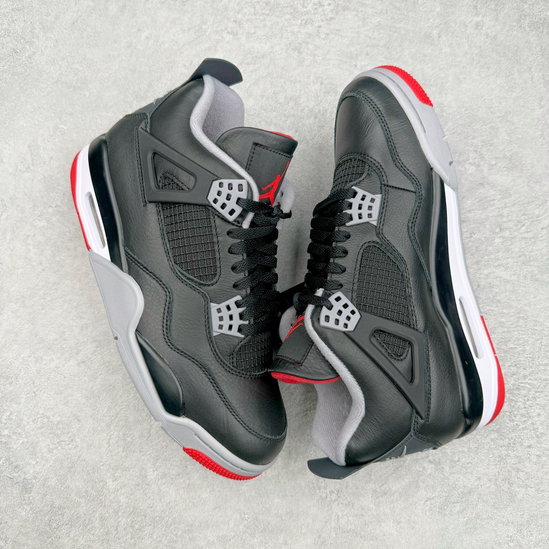 图片[3]-＃GX Air Jordan AJ4 \\\”Bred Reimagined\\\” 黑红2024 FV5029-006 全新批次 圈内最强四代 独家外贸特供尺码含 45.5 49.5 50.5 耗时半年巨作 全套原纸板楦头开发 原厂特供皮料加持 确保原汁原味 完美呈现四代版型 一比一鞋头弧度高度鞋身弧度 数据细节工艺流程均保持原鞋一致 原厂TPU网格鞋带扣 正确内里网布 菱角分明不变形无多余毛边 柔软性质感一致于原鞋 市场唯一原厂鞋扣模具 背面可见隐藏注塑口 原厂织唛标 原厂飞人电绣工艺 尾指中部跳三针 独家绑鞋带手法 印刷中底布 四线拉帮 米色美纹纸贴合固定 进口港宝加持 后跟自然饱满 全鞋荧光划线卡点 追求极致完美 每一双都是工艺品 多重QC质检 超越公司货的品控标准 实实在在的免检产品 尺码：40 40.5 41 42 42.5 43 44 44.5 45 45.5 46 47.5 48.5 49.5 50.5-选品中心