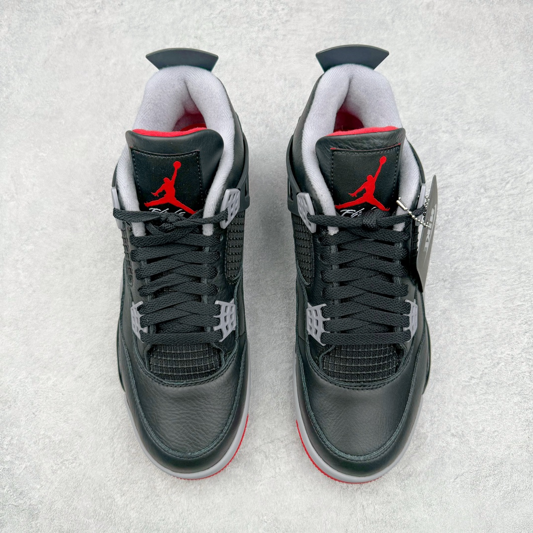 图片[2]-＃GX Air Jordan AJ4 \\\”Bred Reimagined\\\” 黑红2024 FV5029-006 全新批次 圈内最强四代 独家外贸特供尺码含 45.5 49.5 50.5 耗时半年巨作 全套原纸板楦头开发 原厂特供皮料加持 确保原汁原味 完美呈现四代版型 一比一鞋头弧度高度鞋身弧度 数据细节工艺流程均保持原鞋一致 原厂TPU网格鞋带扣 正确内里网布 菱角分明不变形无多余毛边 柔软性质感一致于原鞋 市场唯一原厂鞋扣模具 背面可见隐藏注塑口 原厂织唛标 原厂飞人电绣工艺 尾指中部跳三针 独家绑鞋带手法 印刷中底布 四线拉帮 米色美纹纸贴合固定 进口港宝加持 后跟自然饱满 全鞋荧光划线卡点 追求极致完美 每一双都是工艺品 多重QC质检 超越公司货的品控标准 实实在在的免检产品 尺码：40 40.5 41 42 42.5 43 44 44.5 45 45.5 46 47.5 48.5 49.5 50.5-选品中心