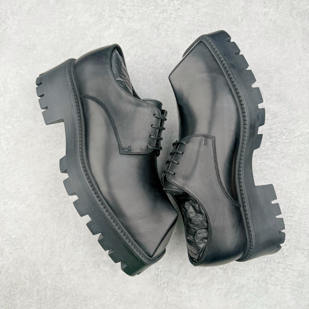 图片[3]-＃GD广顶 Balenciaga Trooper 巴黎世家时尚系带牛皮厚底德比鞋 象征着时尚的前沿 款式典雅而时尚 突显法式高雅气息 众多国内外一线潮流明星上脚加持 舒适鞋面 具有很好的延展性和透气性 外观设计鞋身运用简洁的黑色进行搭配 上脚颜值高 鞋跟耐磨性强 不易打滑 尺码：39-45（偏大一码）-选品中心