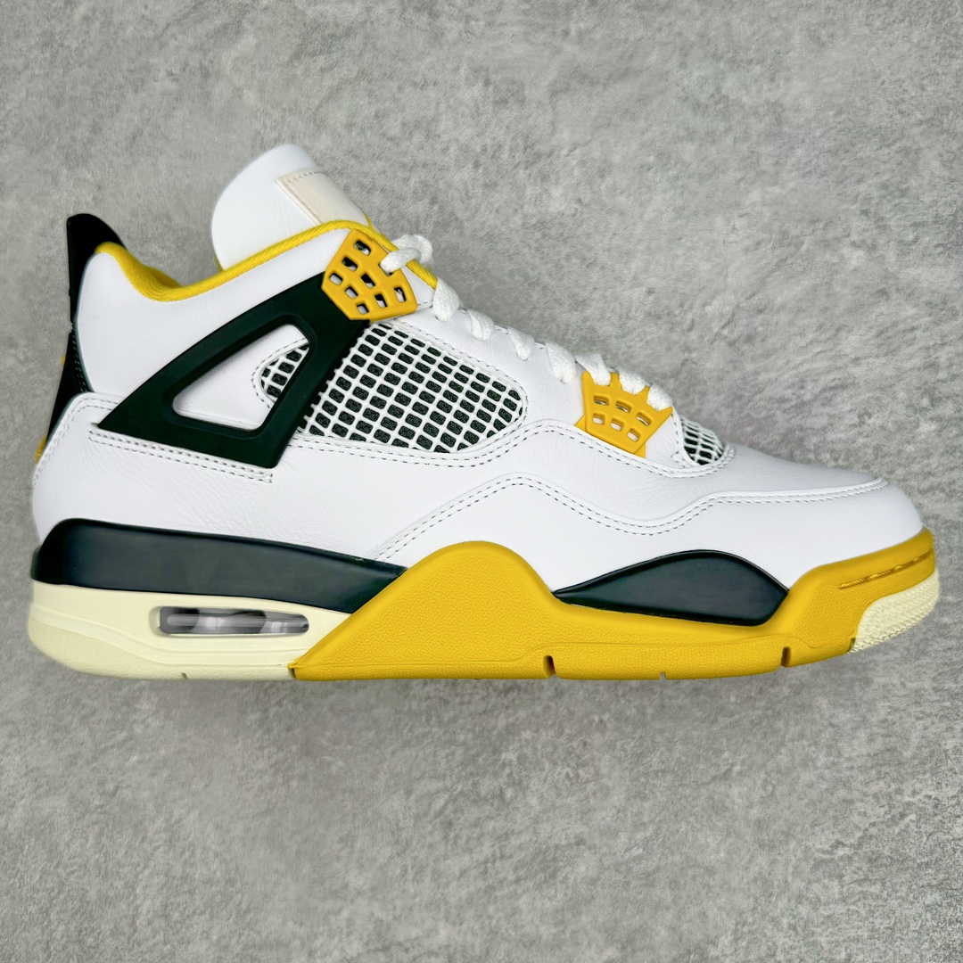 零售💰420 ＃PK纯原 Air Jordan AJ4 \”Vivid Sulfur\” 白橙 AQ9129-101 全套原纸板楦头开发 原厂特供皮料加持 确保原汁原味 完美呈现四代版型 一比一鞋头弧度高度鞋身弧度 数据细节工艺流程均保持原鞋一致 原厂TPU网格鞋带扣 正确内里网布 菱角分明不变形无多余毛边 柔软性质感一致于原鞋 原厂织唛标 原厂飞人电绣工艺 尾指中部跳三针 独家绑鞋带手法 印刷中底布 四线拉帮 米色美纹纸贴合固定 进口港宝加持 后跟自然饱满 全鞋荧光划线卡点 追求极致完美 每一双都是工艺品 多重QC质检 超越公司货的品控标准 实实在在的免检产品 尺码：40 40.5 41 42 42.5 43 44 44.5 45 46 47.5 编码：by4936020-运动鞋