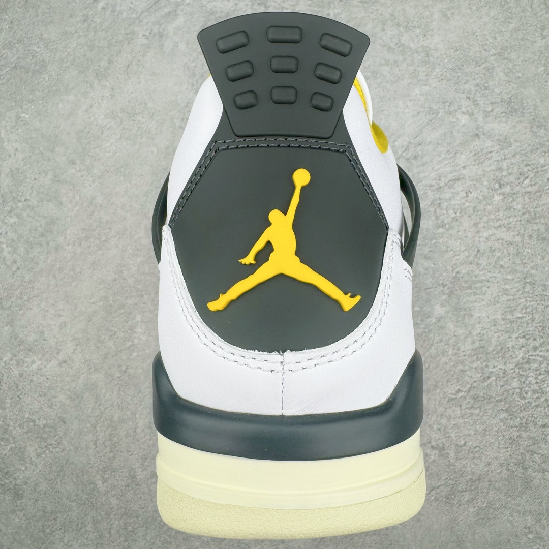 图片[8]-零售💰420 ＃PK纯原 Air Jordan AJ4 \”Vivid Sulfur\” 白橙 AQ9129-101 全套原纸板楦头开发 原厂特供皮料加持 确保原汁原味 完美呈现四代版型 一比一鞋头弧度高度鞋身弧度 数据细节工艺流程均保持原鞋一致 原厂TPU网格鞋带扣 正确内里网布 菱角分明不变形无多余毛边 柔软性质感一致于原鞋 原厂织唛标 原厂飞人电绣工艺 尾指中部跳三针 独家绑鞋带手法 印刷中底布 四线拉帮 米色美纹纸贴合固定 进口港宝加持 后跟自然饱满 全鞋荧光划线卡点 追求极致完美 每一双都是工艺品 多重QC质检 超越公司货的品控标准 实实在在的免检产品 尺码：40 40.5 41 42 42.5 43 44 44.5 45 46 47.5 编码：by4936020-运动鞋