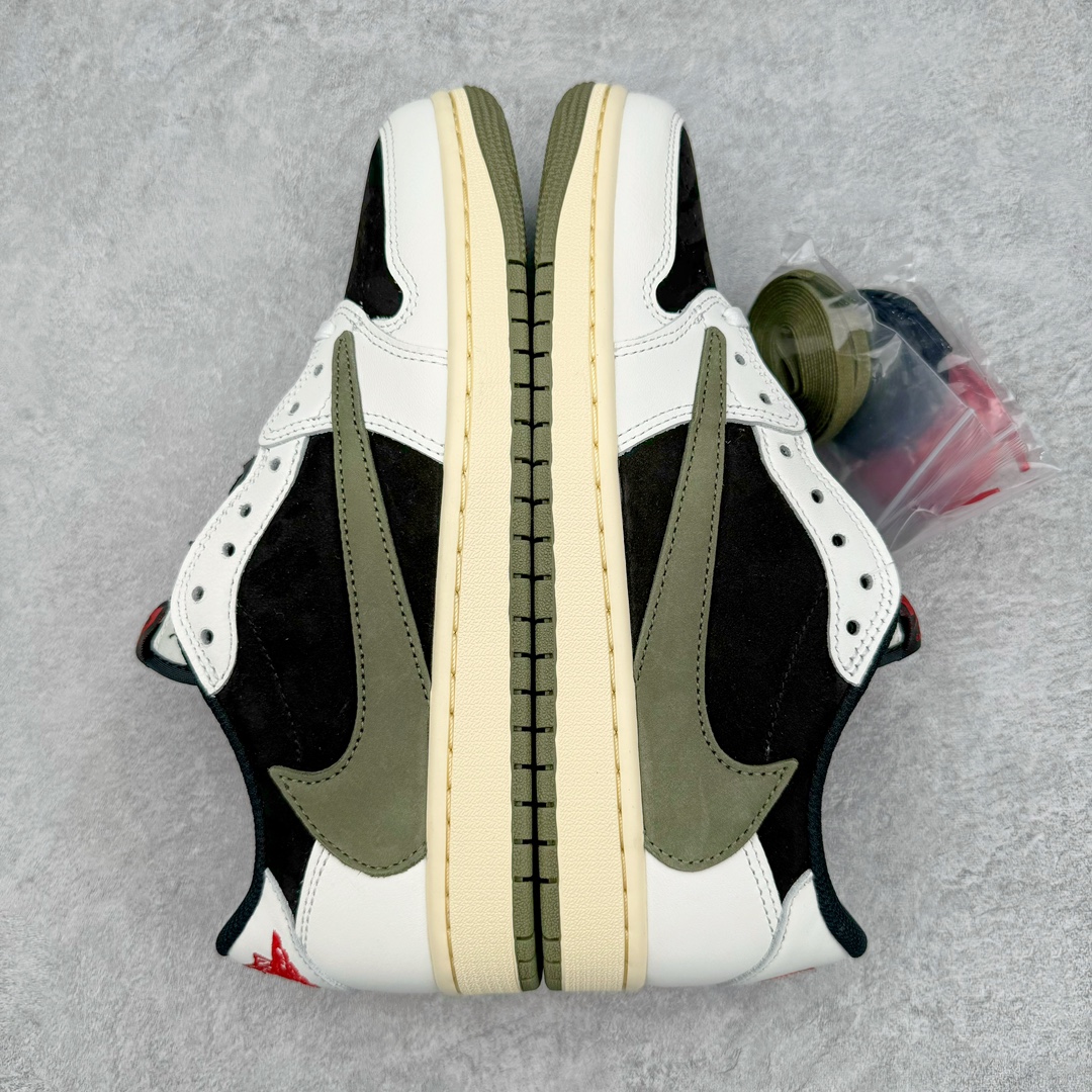 图片[4]-零售💰540 ＃Ljr特供 Travis Scott x Air Jordan AJ1 Low OG SP TS联名倒钩5.0低帮 白黑橄榄绿 DZ4137-106 全新改良批次 圈内最强倒钩系列 恪守真诚 承诺混一赔十 高端零售裸鞋圈特供批次 产品品控稳定性领先行业 良心定价不杀猪 SZ原厂全套原楦原纸板冲刀磨具开发 原厂皮料加持 原厂港宝加持定型后跟R度完美 同源原厂电绣 鬼脸飞翼针数密度立体效果一致 百分百一致原鞋 原厂拉帮工艺 针距密度一致 后跟弧度收口自然不对折 极致一眼正品既视感 进口玻璃冲刀皮料裁剪零毛边 全鞋电脑针车工艺 品控清洁度最高QC检验标准 免检产品 原厂订购鞋盒、鞋标、防尘纸、鞋撑、鞋带 追求极致的原厂味道 SIZE：36 36.5 37.5 38 38.5 39 40 40.5 41 42 42.5 43 44 44.5 45 45.5 46 47.5 48.5 编码：by5936040-运动鞋