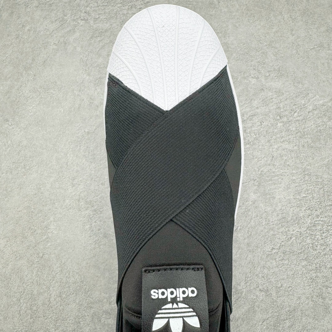 图片[4]-零售💰200 ＃XP纯原 AD Superstar Slip-On Shoes 贝壳头交叉绑带一脚蹬板鞋 CQ2382 独家控货 平台正单 全鞋百分百原材料 全鞋电脑针车 Logo针车间距针数原版一致 皮料切割冲裁零瑕疵 原鞋一致含胶量大底 原盒中文内外标 大几率过验 不对比市面只对比原鞋 只服务最高端市场 尺码 ：36 36.5 37 38 38.5 39 40 40.5 41 42 42.5 43 44 44.5 45 编码：by2936000-运动鞋