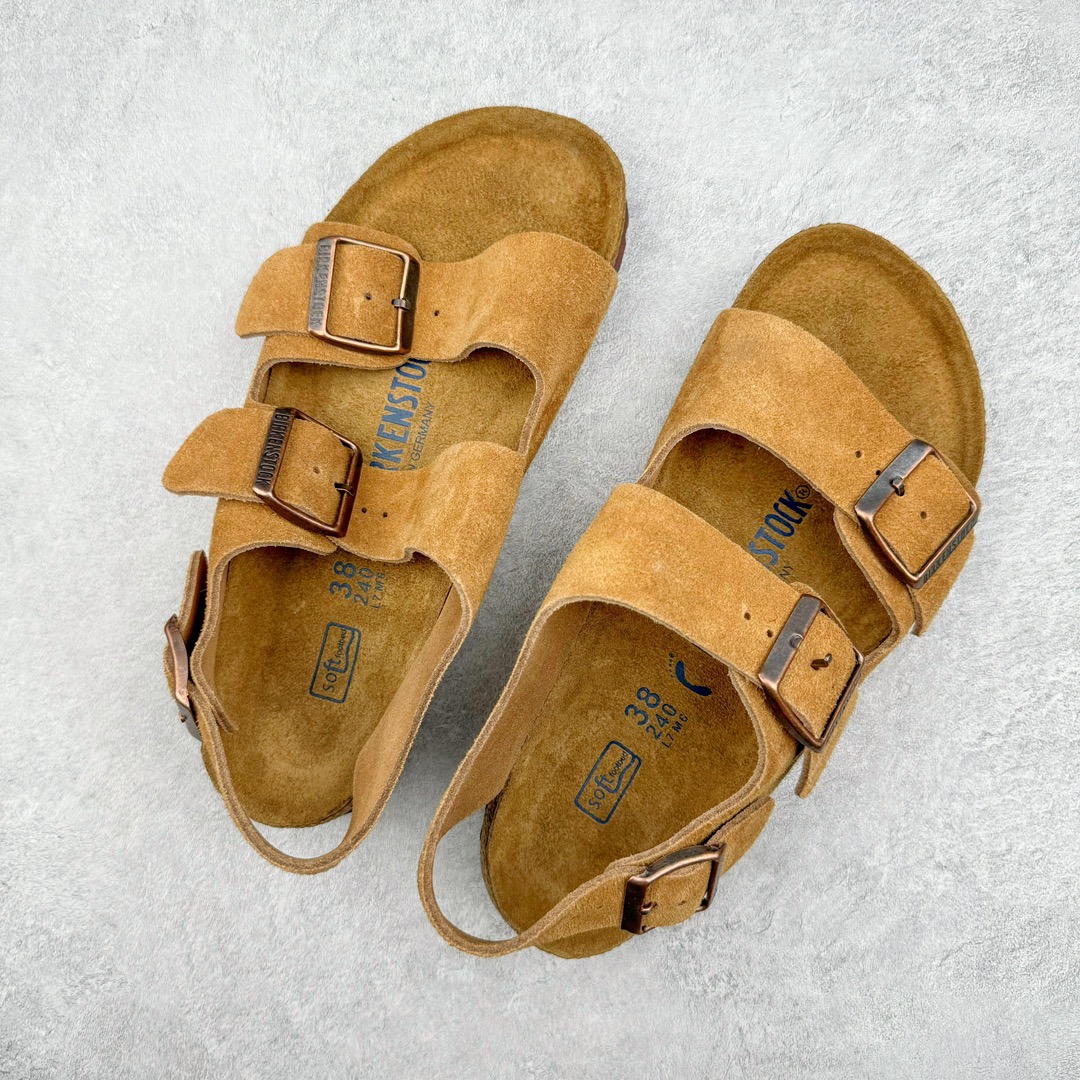 图片[3]-零售💰290 ＃SP Birkenstock Arizona 系列勃肯皮革绒面双扣时尚凉拖鞋 牛皮绒面革质地柔软 搭配可调节鞋扣提升穿着舒适度 人体工学设计分散脚部压力 保护脚踝 软木乳胶鞋床具有一定的收缩性 长时间穿着后能贴合脚型 EVA鞋底回弹性和抗张性力高 具有良好的防震、缓冲性  四季皆宜 柔软的鞋床采用额外的泡沫缓冲层 提供额外的舒适感和全天支撑 全网独家首发 源于德国的严谨工艺  牛巴戎面 中层松木 EVA 三层组合大底 优质牛皮面料五金扣 出口订单 尺码：35 36 37 38 39 40 编码：Uby2936090-运动鞋