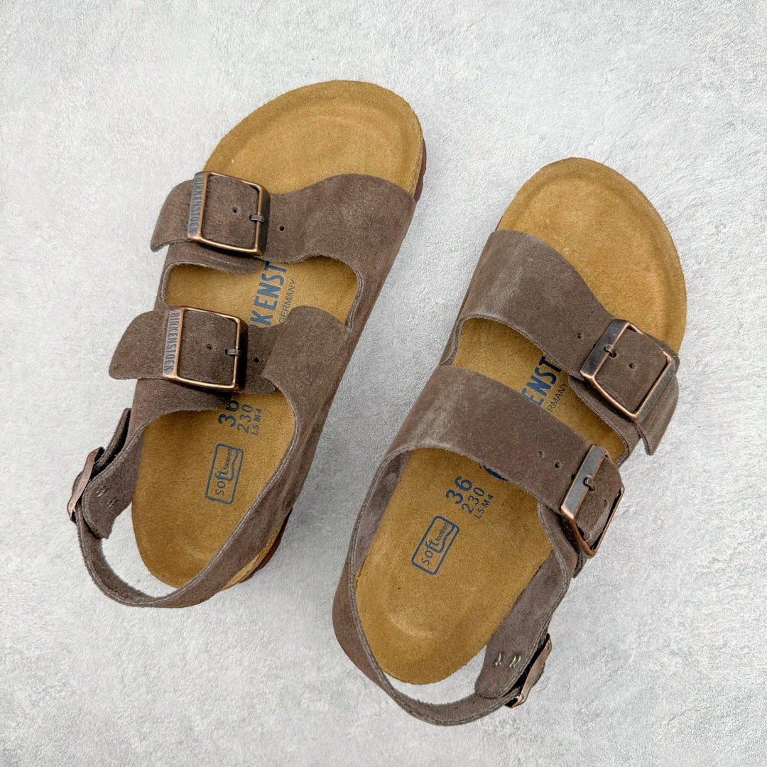 图片[3]-零售💰290 ＃SP Birkenstock Arizona 系列勃肯皮革绒面双扣时尚凉拖鞋 牛皮绒面革质地柔软 搭配可调节鞋扣提升穿着舒适度 人体工学设计分散脚部压力 保护脚踝 软木乳胶鞋床具有一定的收缩性 长时间穿着后能贴合脚型 EVA鞋底回弹性和抗张性力高 具有良好的防震、缓冲性  四季皆宜 柔软的鞋床采用额外的泡沫缓冲层 提供额外的舒适感和全天支撑 全网独家首发 源于德国的严谨工艺  牛巴戎面 中层松木 EVA 三层组合大底 优质牛皮面料五金扣 出口订单 尺码：35 36 37 38 39 40 编码：Uby2936090-运动鞋