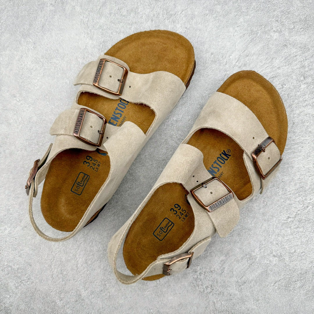 图片[3]-零售💰290 ＃SP Birkenstock Arizona 系列勃肯皮革绒面双扣时尚凉拖鞋 牛皮绒面革质地柔软 搭配可调节鞋扣提升穿着舒适度 人体工学设计分散脚部压力 保护脚踝 软木乳胶鞋床具有一定的收缩性 长时间穿着后能贴合脚型 EVA鞋底回弹性和抗张性力高 具有良好的防震、缓冲性  四季皆宜 柔软的鞋床采用额外的泡沫缓冲层 提供额外的舒适感和全天支撑 全网独家首发 源于德国的严谨工艺  牛巴戎面 中层松木 EVA 三层组合大底 优质牛皮面料五金扣 出口订单 尺码：35 36 37 38 39 40 编码：Uby2936090-运动鞋