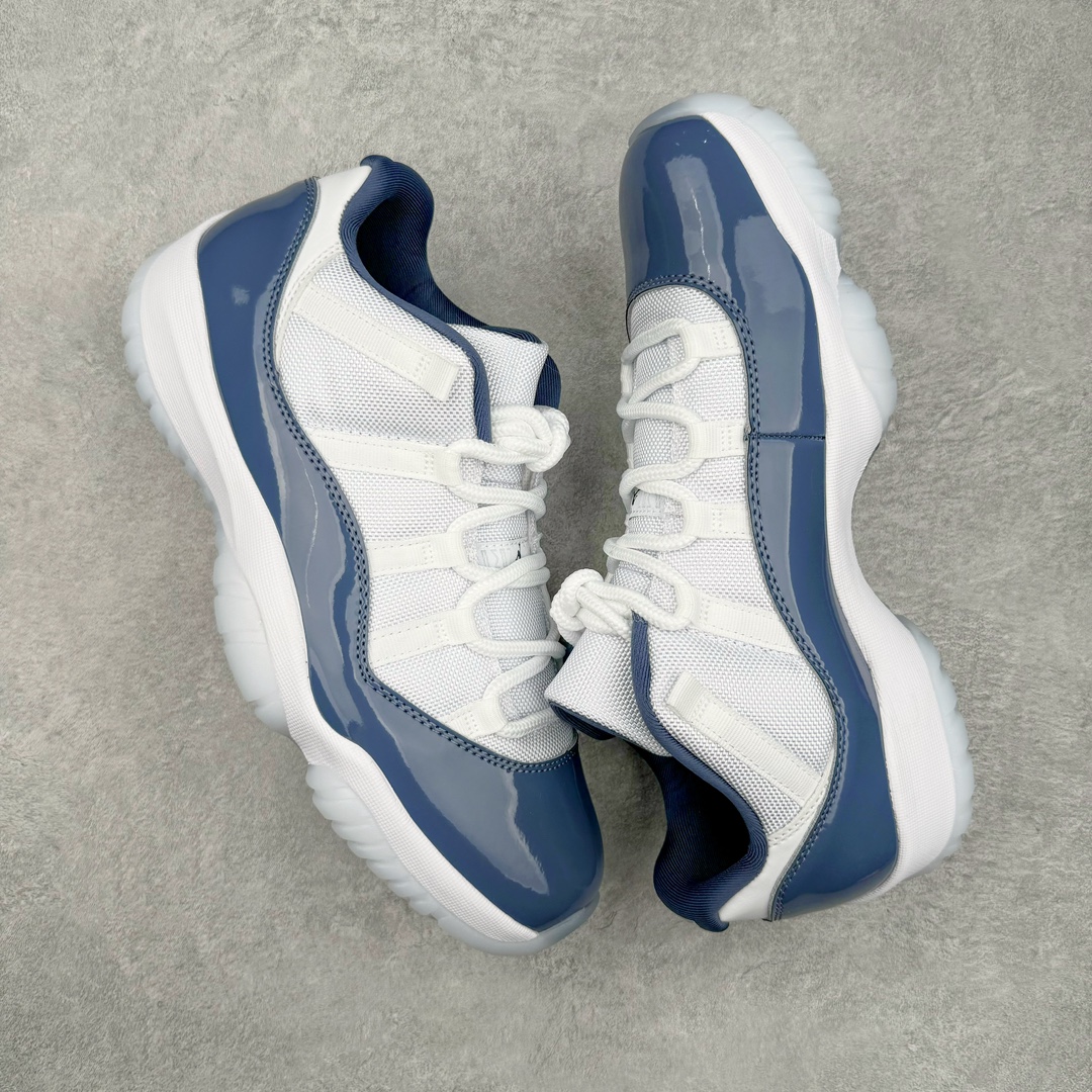 图片[3]-零售💰390 ＃K版纯原 Air Jordan AJ11 Low WMNS \”Diffused Blue\” 低帮 海军蓝 FV5104-104 新货无氧化 原楦原档案数据开模打造 原厂中底拉帮钢印 原厂漆皮 防冻不开裂 头层皮料 原装鞋撑 水晶大底正确色度色泽 原楦原数据刺绣 原厂车缝走线及对位 毫厘不差 飞人logo采用原数据电脑刺绣 原装正品碳纤维真实碳板 增强抗扭 原内标 原盒标 正确官方原盒 原厂防氧化水晶外底 原厂配套厂全掌solo气垫 Size：36 36.5 37.5 38 38.5 39 40 40.5 41 42 42.5 43 44 44.5 45 46 47.5 编码：Bby3936090-运动鞋