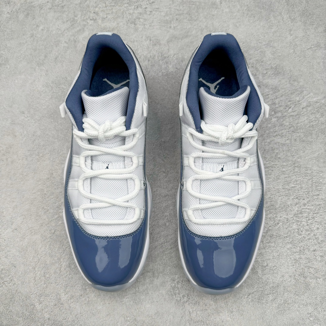 图片[2]-零售💰390 ＃K版纯原 Air Jordan AJ11 Low WMNS \”Diffused Blue\” 低帮 海军蓝 FV5104-104 新货无氧化 原楦原档案数据开模打造 原厂中底拉帮钢印 原厂漆皮 防冻不开裂 头层皮料 原装鞋撑 水晶大底正确色度色泽 原楦原数据刺绣 原厂车缝走线及对位 毫厘不差 飞人logo采用原数据电脑刺绣 原装正品碳纤维真实碳板 增强抗扭 原内标 原盒标 正确官方原盒 原厂防氧化水晶外底 原厂配套厂全掌solo气垫 Size：36 36.5 37.5 38 38.5 39 40 40.5 41 42 42.5 43 44 44.5 45 46 47.5 编码：Bby3936090-运动鞋