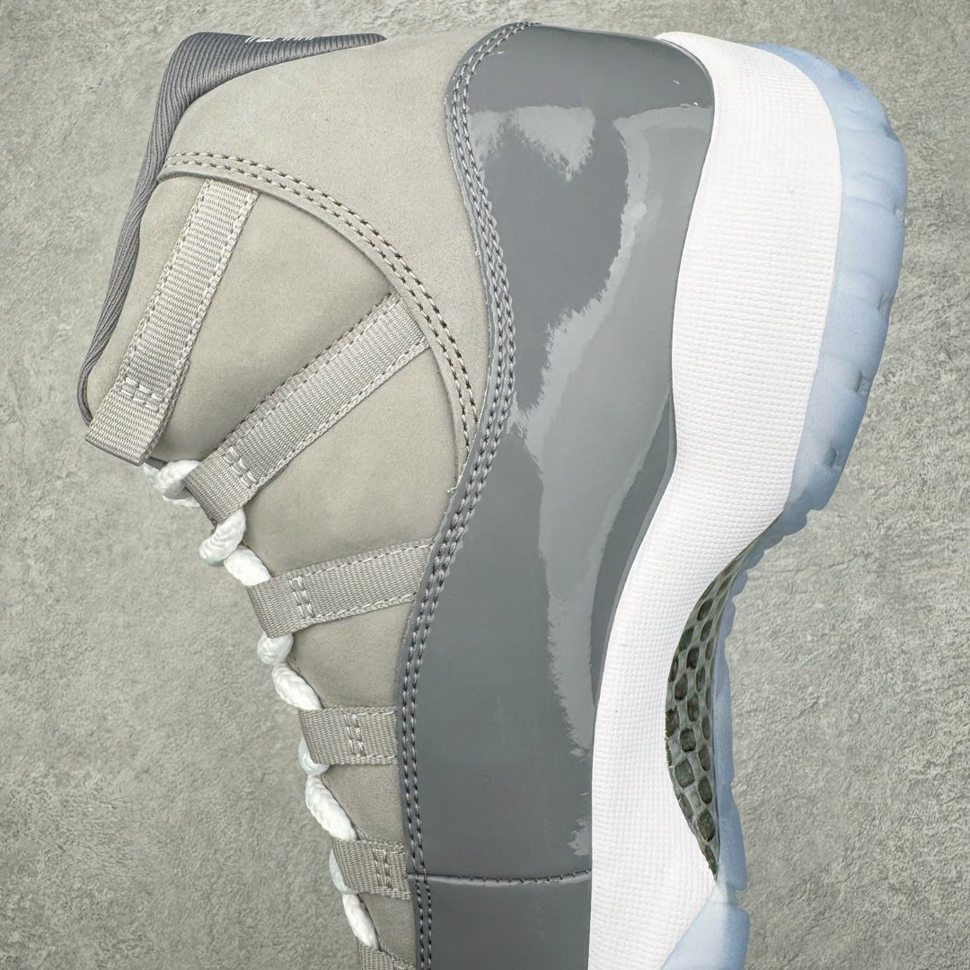 图片[7]-零售💰510 ＃Ljr特供 Air Jordan AJ11 Retro High \”Cool Grey\”酷灰 CT8012-005 全新改良批次 圈内最强AJ11系列 恪守真诚 承诺混一赔十 高端零售裸鞋圈特供批次 SZ原厂全套原楦原纸板冲刀磨具开发 原厂皮料加持 原厂港宝加持定型后跟R度完美 同源原厂电绣 飞翼针数密度立体效果一致 百分百一致原鞋 原厂拉帮工艺 针距密度一致 后跟弧度收口自然不对折 极致一眼正品既视感 进口玻璃冲刀皮料裁剪零毛边 全鞋电脑针车工艺 品控清洁度最高QC检验标准 免检产品 原厂订购鞋盒、鞋标、防尘纸、鞋撑、鞋带 追求极致的原厂味道 SIZE：40.5 41 42 42.5 43 44 44.5 45 46 47.5 48.5 编码：by5936010-运动鞋