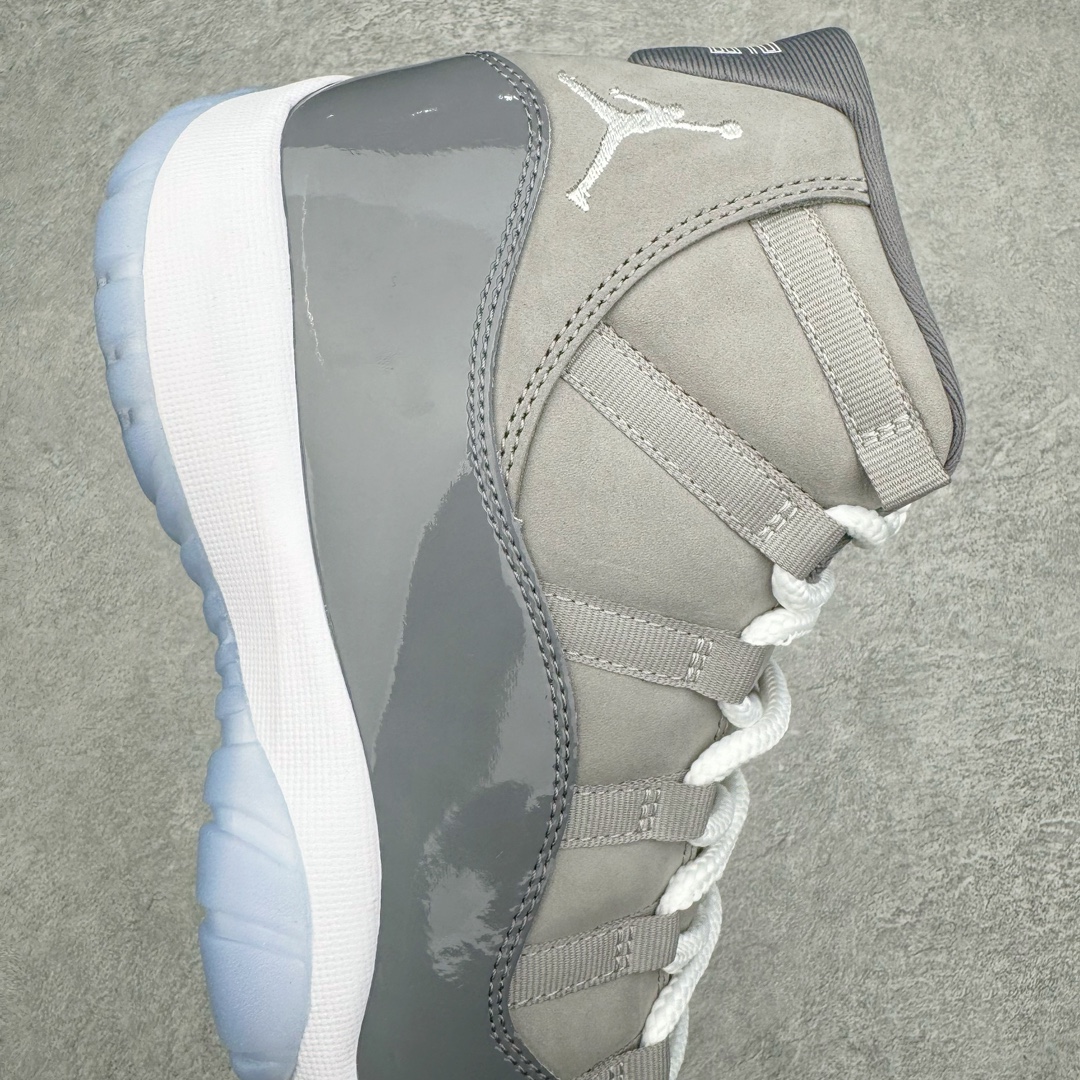 图片[6]-零售💰510 ＃Ljr特供 Air Jordan AJ11 Retro High \”Cool Grey\”酷灰 CT8012-005 全新改良批次 圈内最强AJ11系列 恪守真诚 承诺混一赔十 高端零售裸鞋圈特供批次 SZ原厂全套原楦原纸板冲刀磨具开发 原厂皮料加持 原厂港宝加持定型后跟R度完美 同源原厂电绣 飞翼针数密度立体效果一致 百分百一致原鞋 原厂拉帮工艺 针距密度一致 后跟弧度收口自然不对折 极致一眼正品既视感 进口玻璃冲刀皮料裁剪零毛边 全鞋电脑针车工艺 品控清洁度最高QC检验标准 免检产品 原厂订购鞋盒、鞋标、防尘纸、鞋撑、鞋带 追求极致的原厂味道 SIZE：40.5 41 42 42.5 43 44 44.5 45 46 47.5 48.5 编码：by5936010-运动鞋