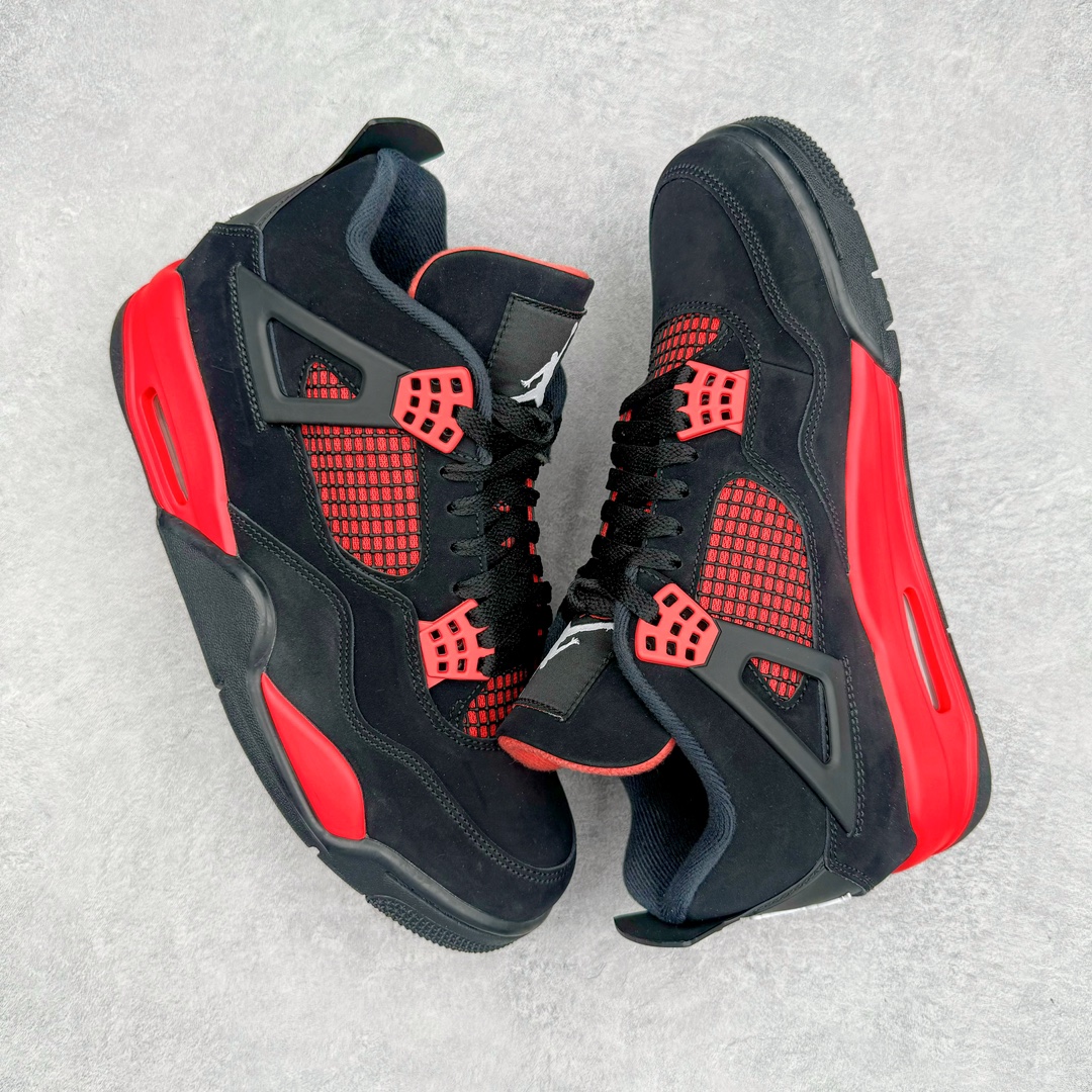 图片[3]-零售💰470 ＃lw纯原 Air Jordan AJ4 Retro \”Red Thunder\” 黑红雷电 CT8527-016 第一梯队最新批次 细节多次校对改良 接近完美 细节达到可过鉴定标准 耗时半年巨作 全套原纸板楦头开发 原厂特供皮料加持 确保原汁原味 完美呈现四代版型 一比一鞋头弧度高度鞋身弧度 数据细节工艺流程均保持原鞋一致 原厂TPU网格鞋带扣 正确内里网布 菱角分明不变形无多余毛边 柔软性质感一致于原鞋 原厂织唛标 原厂飞人电绣工艺 尾指中部跳三针 独家绑鞋带手法 印刷中底布 四线拉帮 米色美纹纸贴合固定 进口港宝加持 后跟自然饱满 全鞋荧光划线卡点 追求极致完美 每一双都是工艺品 多重QC质检 超越公司货的品控标准 实实在在的免检产品 尺码：40 40.5 41 42 42.5 43 44 44.5 45 46 47.5 48.5 编码：by4936070-运动鞋