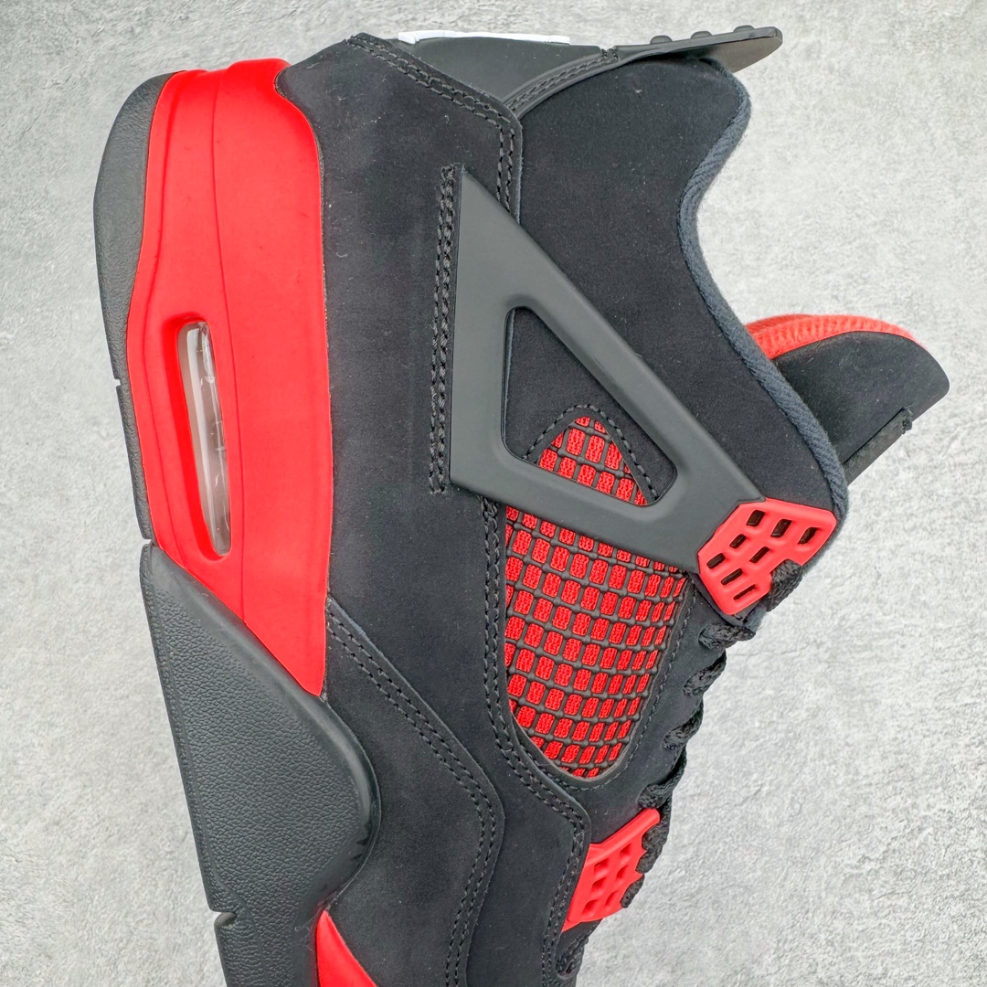 图片[6]-零售💰470 ＃lw纯原 Air Jordan AJ4 Retro \”Red Thunder\” 黑红雷电 CT8527-016 第一梯队最新批次 细节多次校对改良 接近完美 细节达到可过鉴定标准 耗时半年巨作 全套原纸板楦头开发 原厂特供皮料加持 确保原汁原味 完美呈现四代版型 一比一鞋头弧度高度鞋身弧度 数据细节工艺流程均保持原鞋一致 原厂TPU网格鞋带扣 正确内里网布 菱角分明不变形无多余毛边 柔软性质感一致于原鞋 原厂织唛标 原厂飞人电绣工艺 尾指中部跳三针 独家绑鞋带手法 印刷中底布 四线拉帮 米色美纹纸贴合固定 进口港宝加持 后跟自然饱满 全鞋荧光划线卡点 追求极致完美 每一双都是工艺品 多重QC质检 超越公司货的品控标准 实实在在的免检产品 尺码：40 40.5 41 42 42.5 43 44 44.5 45 46 47.5 48.5 编码：by4936070-运动鞋