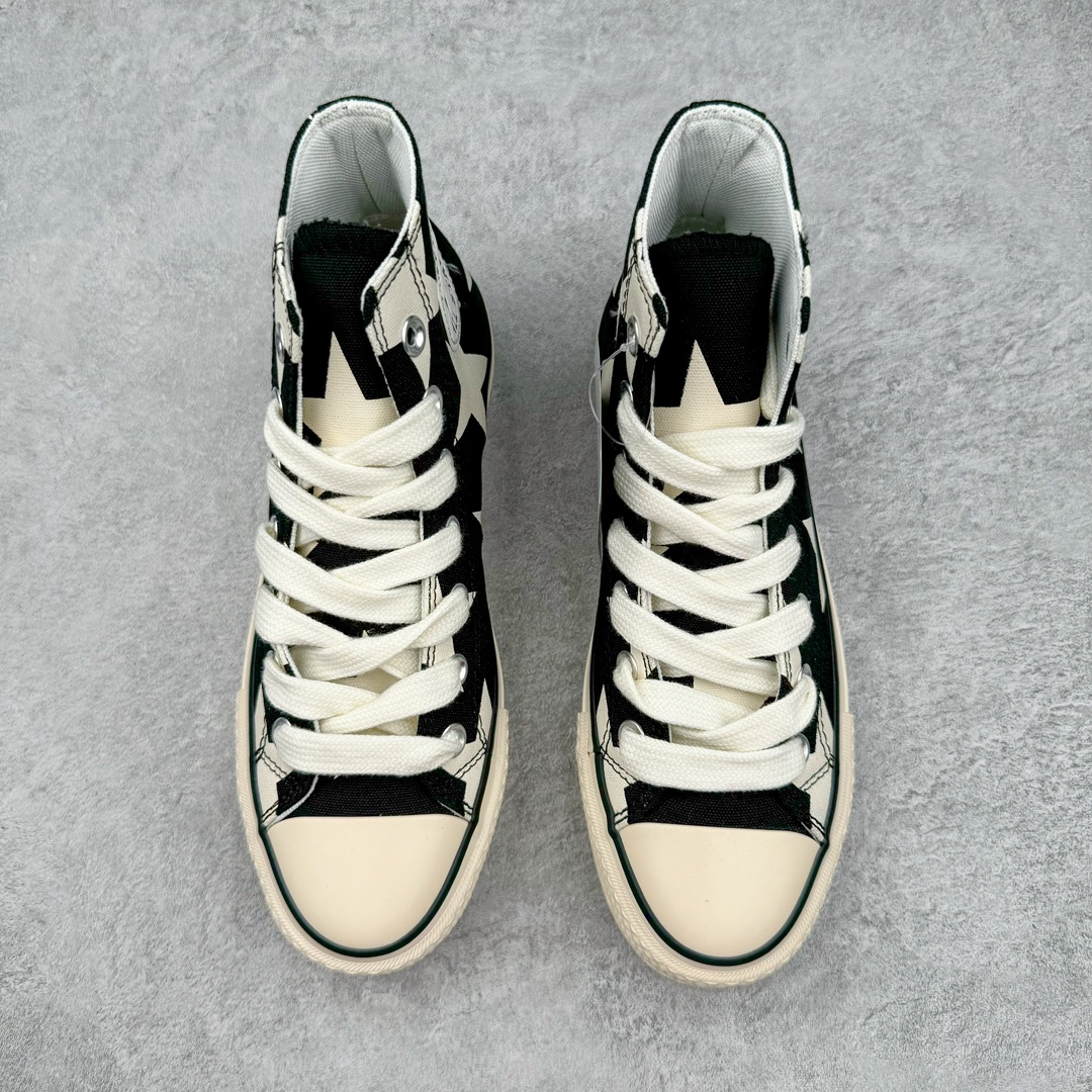 图片[2]-零售💰190 Converse All Star Lift 五星厚底黑白印花n经典厚底鞋型，采用黑百撞色鞋面，白色星星印花搭配标志准星星脚踝贴片，向ALLSTAR致敬，星星配色算是匡威中除了纯色系以外最经典的配色了，因为有了星星，可以解决了纯色枯燥乏味的问题，配上扁平加宽鞋带，更凸显了自已的个性。 货号：A09903C 尺码：35 36 36.5 37 37.5 38 39 39.5 40 41 42 43 44 编码：by1936090-运动鞋