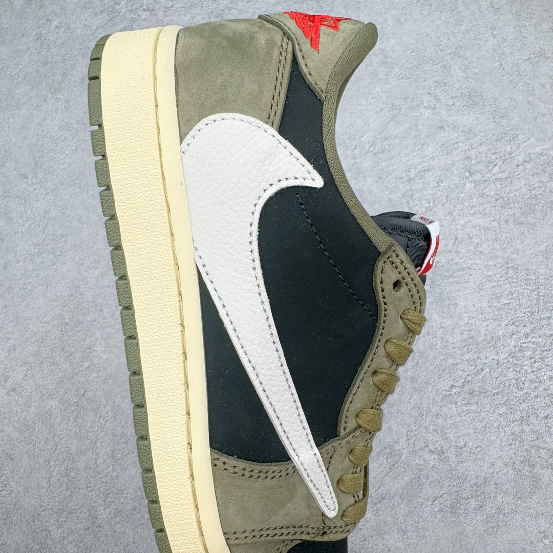 图片[6]-零售💰290 ＃PB Travis Scott x Air Jordan AJ1 Low OG SP TS联名军绿倒钩7.0低帮 DM7866-002 全系列配色 外贸特供批次 新配色不断更新开发 市场中端王者 全套原纸板楦头开发 确保原汁原味 完美呈现一代版型 一比一鞋头弧度高度鞋身弧度 此版本只针对中端市场 细节品控鞋型随意秒杀市面同价位 鞋型完美 不臃肿别扭 头层皮料加持 用料绝不含糊 进口玻璃冲刀皮料裁剪零毛边 电脑针车工艺 超高鞋面清洁度 最高QC检验标准 控制溢胶瑕疵 原盒原配 飞翼3D高频深度立体 工艺方面大到整体鞋型 漏斗收腰 底线拉帮 LOGO立体程度 小到针眼排布 载片对称 冲孔效果 鞋标规范 鞋垫背胶等等 无一不是口碑收割 每双都是一个回头客 SIZE：36 36.5 37.5 38 38.5 39 40 40.5 41 42 42.5 43 44 44.5 45 46 47.5 编码：by2936090-运动鞋