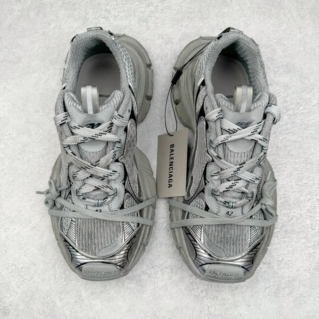 图片[2]-零售💰500 ＃总裁 BALENCIAGA 3XL Sneakers 巴黎世家十代网布系带低帮走秀复古老爹鞋 全套原纸板楦头开发 最原汁原味的灵魂版型 全鞋荧光划线卡点 胶水把控整洁度追求极致完美 每一双都是工艺品 多重QC质检 超越公司货的品控标准 实实在在的免检产品 原盒原配 正确字体电绣 粗细、位置、大小正确 侧边TPU 透气孔匹配意产原版 正确分离大底 TPU软底 原版一致大底LOGO 立体感十足 原厂皮料水洗做旧 采购原厂网纱 不含皮革 网布材料和聚氨酯 磨损效果 鞋头边缘和后帮 Balenciaga 徽标 鞋面和后跟凸印尺码 鞋舌 3XL 橡胶品牌标识和反光细节 鞋帮拉袢和鞋舌拉祥 配反光细节 备用鞋带在鞋履前侧 可在穿着前取下 便于不同造型搭配 偏大一码 尺码：35 36 37 38 39 40 41 42 43 44 45 编码：by5936000-运动鞋