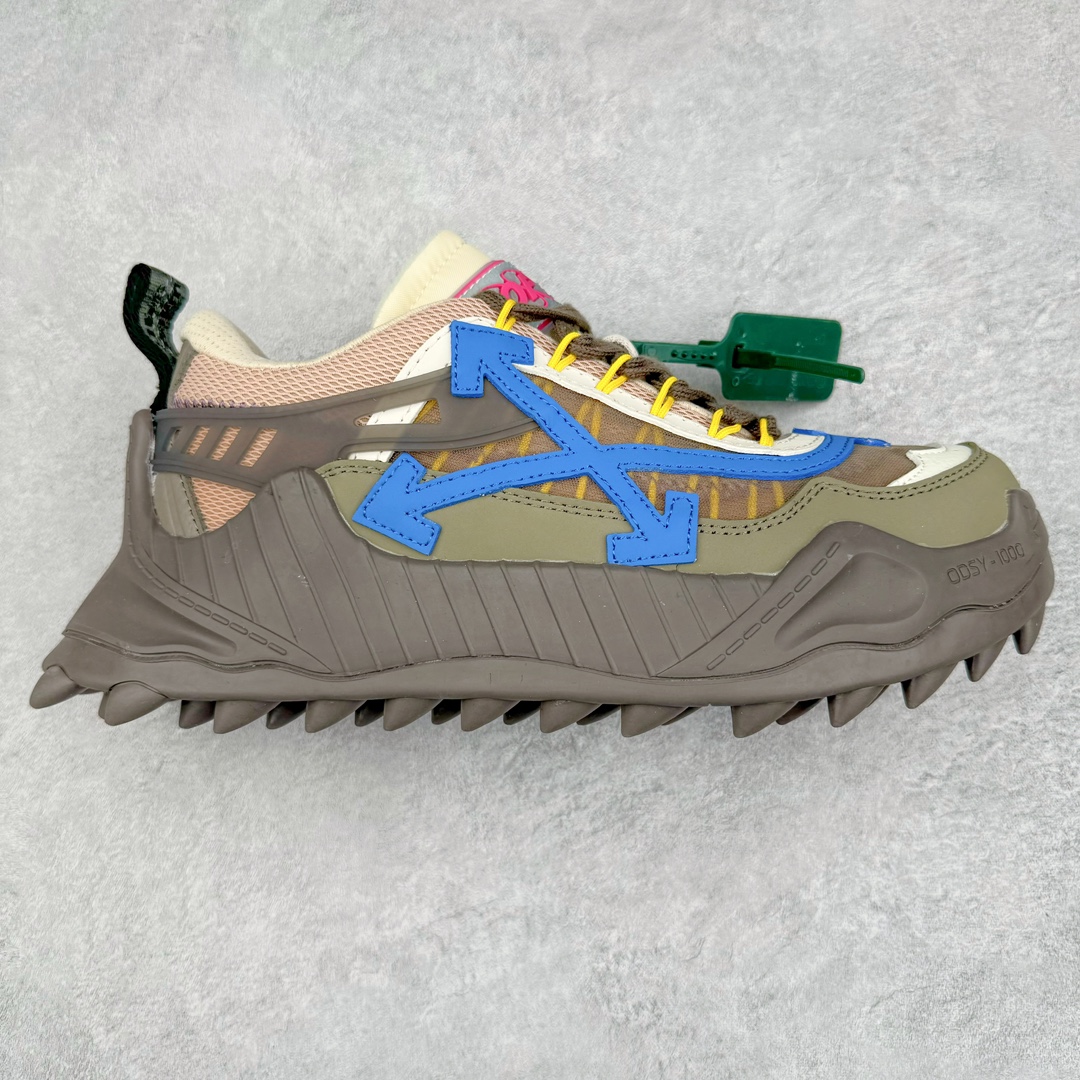 图片[2]-＃KX OFF-WHITE ODSY OW皮革缓震休闲运动鞋 春夏走秀款球鞋 所有配件均通过定做出产正品裁片 原版比例大箭头定制网眼布双拼牛皮进口机器针车 数控针距精准做工不输大牌里层为高密度透气网眼布/垫脚羊皮私模重工抓地橡胶底 后跟坡度最贴切原版鞋型脱模 厚底约4CM 原盒包装配 TPU大底 尺码：36 37 38 39 40 41 42 43 44 45 46 47-选品中心