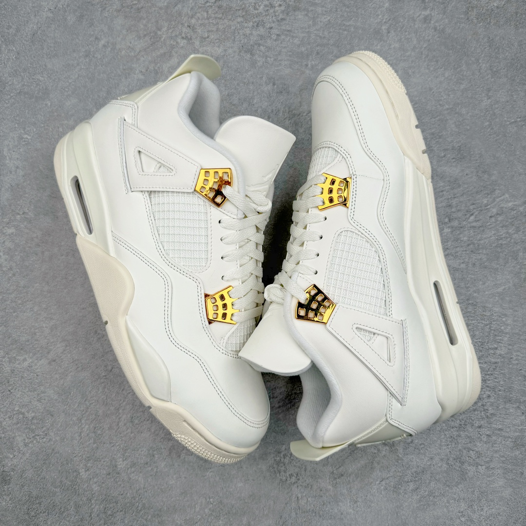 图片[3]-零售💰470 ＃lw纯原 Air Jordan AJ4 Retro 盐白金属扣 AQ9129-170 第一梯队最新批次 细节多次校对改良 接近完美 细节达到可过鉴定标准 耗时半年巨作 全套原纸板楦头开发 原厂特供皮料加持 确保原汁原味 完美呈现四代版型 一比一鞋头弧度高度鞋身弧度 数据细节工艺流程均保持原鞋一致 原厂TPU网格鞋带扣 正确内里网布 菱角分明不变形无多余毛边 柔软性质感一致于原鞋 原厂织唛标 原厂飞人电绣工艺 尾指中部跳三针 独家绑鞋带手法 印刷中底布 四线拉帮 米色美纹纸贴合固定 进口港宝加持 后跟自然饱满 全鞋荧光划线卡点 追求极致完美 每一双都是工艺品 多重QC质检 超越公司货的品控标准 实实在在的免检产品 尺码：40 40.5 41 42 42.5 43 44 44.5 45 46 47.5 48.5 编码：by4936070-运动鞋