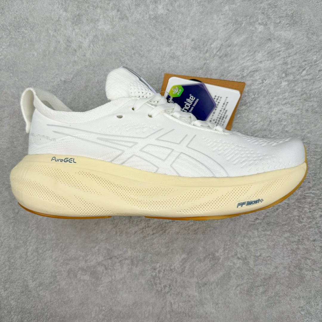 图片[2]-零售💰230 ASICS GEL-Cumulus 25 亚瑟士缓震透气跑鞋 全新升级的25代相较前代拥有了更强的缓震性能和舒适度 中底内置的GEL缓震胶升级为亚瑟士新技术PureGEL缓震胶 后者具备更强的缓震性能和更软、更轻的脚感 中底材料由FF Blast升级为FF Blast Plus泡棉 并采用全掌型配置 后者重量更轻 缓震更强 可为跑者提供更具能量感的缓震性和更轻盈的脚感 轻量的工程网眼鞋面设计 具备良好的舒适性、贴合性和透气性 鞋底是AHAR耐磨橡胶大底 后跟还配有耐磨性更强的AHAR橡胶材质 轻量耐磨 抓地力强 尺码：36 37 37.5 38 39 40.5 41.5 42 42.5 43.5 44 44.5 45 编码：Bby2936030-运动鞋