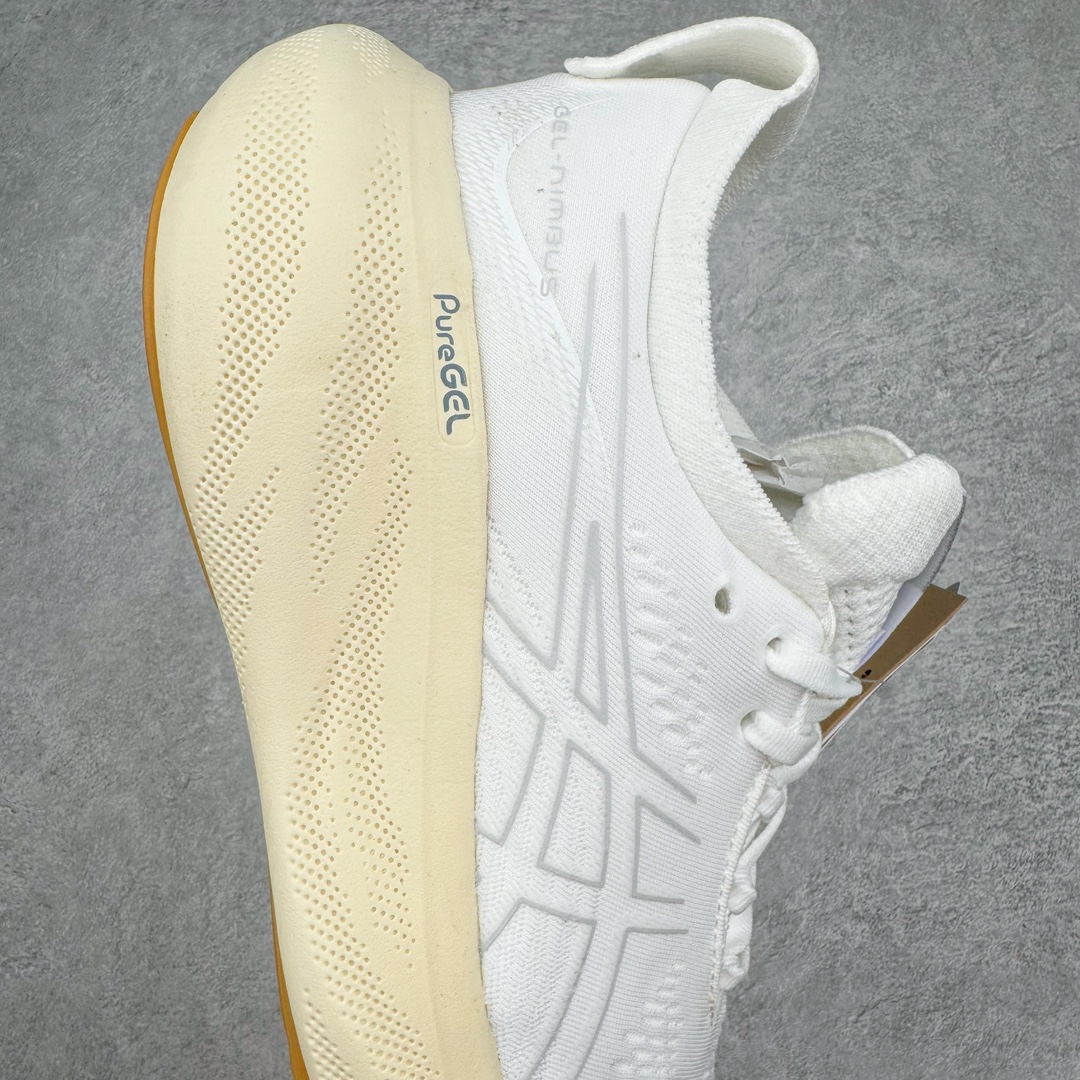 图片[6]-零售💰230 ASICS GEL-Cumulus 25 亚瑟士缓震透气跑鞋 全新升级的25代相较前代拥有了更强的缓震性能和舒适度 中底内置的GEL缓震胶升级为亚瑟士新技术PureGEL缓震胶 后者具备更强的缓震性能和更软、更轻的脚感 中底材料由FF Blast升级为FF Blast Plus泡棉 并采用全掌型配置 后者重量更轻 缓震更强 可为跑者提供更具能量感的缓震性和更轻盈的脚感 轻量的工程网眼鞋面设计 具备良好的舒适性、贴合性和透气性 鞋底是AHAR耐磨橡胶大底 后跟还配有耐磨性更强的AHAR橡胶材质 轻量耐磨 抓地力强 尺码：36 37 37.5 38 39 40.5 41.5 42 42.5 43.5 44 44.5 45 编码：Bby2936030-运动鞋