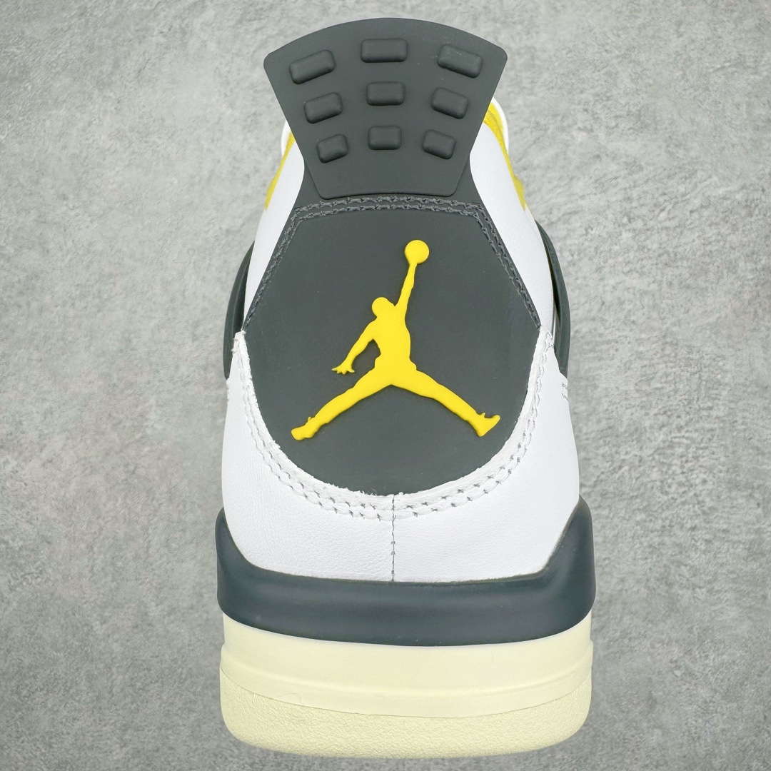 图片[8]-零售💰530 ＃GX Air Jordan AJ4 \”Vivid Sulfur\” 白橙 AQ9129-101 圈内最强四代 独家外贸特供尺码含 45.5 49.5 50.5 耗时半年巨作 全套原纸板楦头开发 原厂特供皮料加持 确保原汁原味 完美呈现四代版型 一比一鞋头弧度高度鞋身弧度 数据细节工艺流程均保持原鞋一致 原厂TPU网格鞋带扣 正确内里网布 菱角分明不变形无多余毛边 柔软性质感一致于原鞋 市场唯一原厂鞋扣模具 背面可见隐藏注塑口 原厂织唛标 原厂飞人电绣工艺 尾指中部跳三针 独家绑鞋带手法 印刷中底布 四线拉帮 米色美纹纸贴合固定 进口港宝加持 后跟自然饱满 全鞋荧光划线卡点 追求极致完美 每一双都是工艺品 多重QC质检 超越公司货的品控标准 实实在在的免检产品 尺码：40 40.5 41 42 42.5 43 44 44.5 45 45.5 46 47.5 48.5 49.5 50.5 编码：by5936030-运动鞋