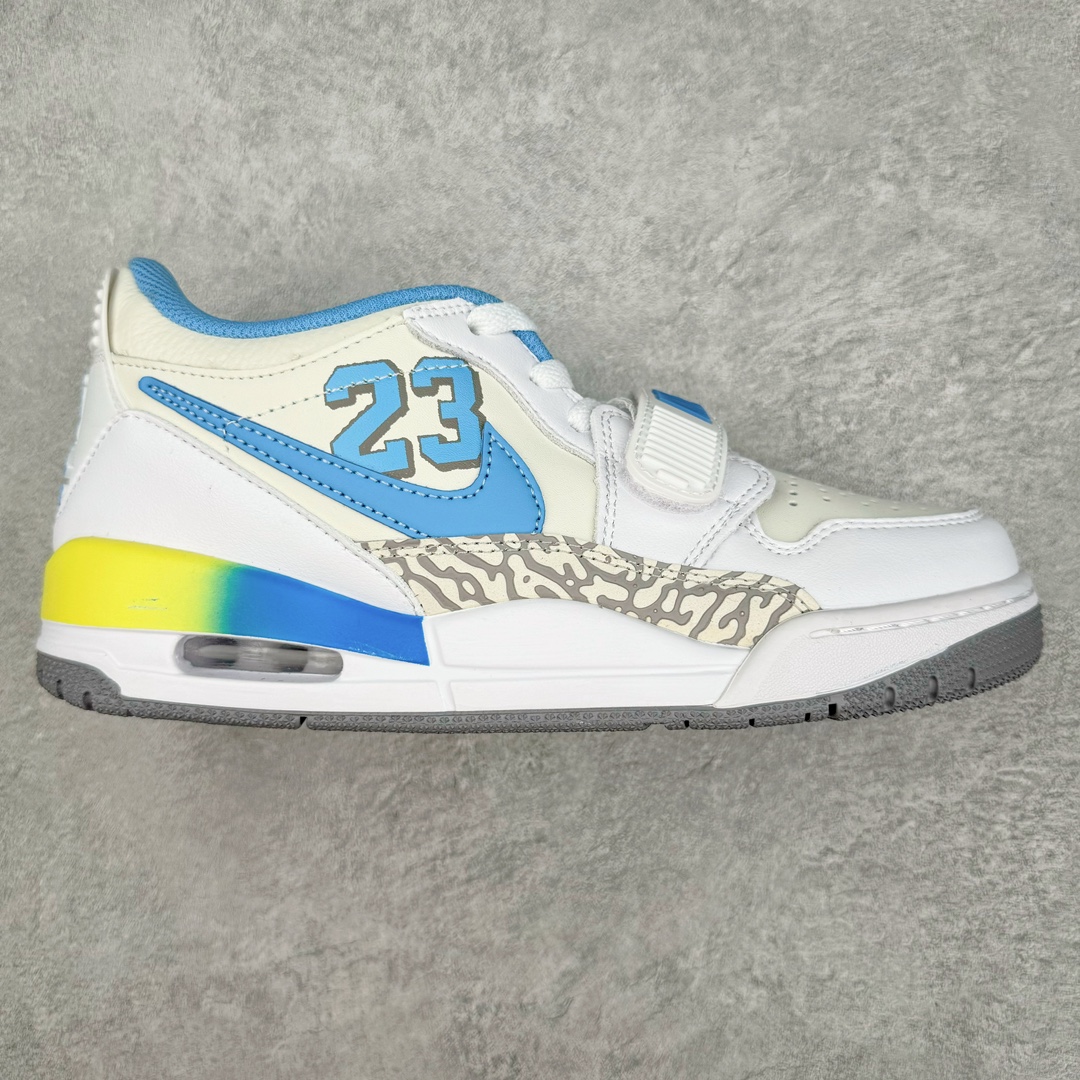 图片[3]-零售💰170 ＃福利特价‼Air Jordan Legacy AJ312 系列 鞋身采用了皮革材质打造 横跨鞋面的魔术贴十分吸睛 侧面的Swoosh Logo的一部分被鞋面遮挡了一部分 颇具玩味 魔术贴上标有NK标识 而鞋舌上是Jordan的经典飞翼Logo 后跟和鞋底均采用了Air Jordan 3 的设计 后跟上同样也使用了经典的爆裂纹图案 尺码对应库存‼️ 编码：Hby1936070-运动鞋