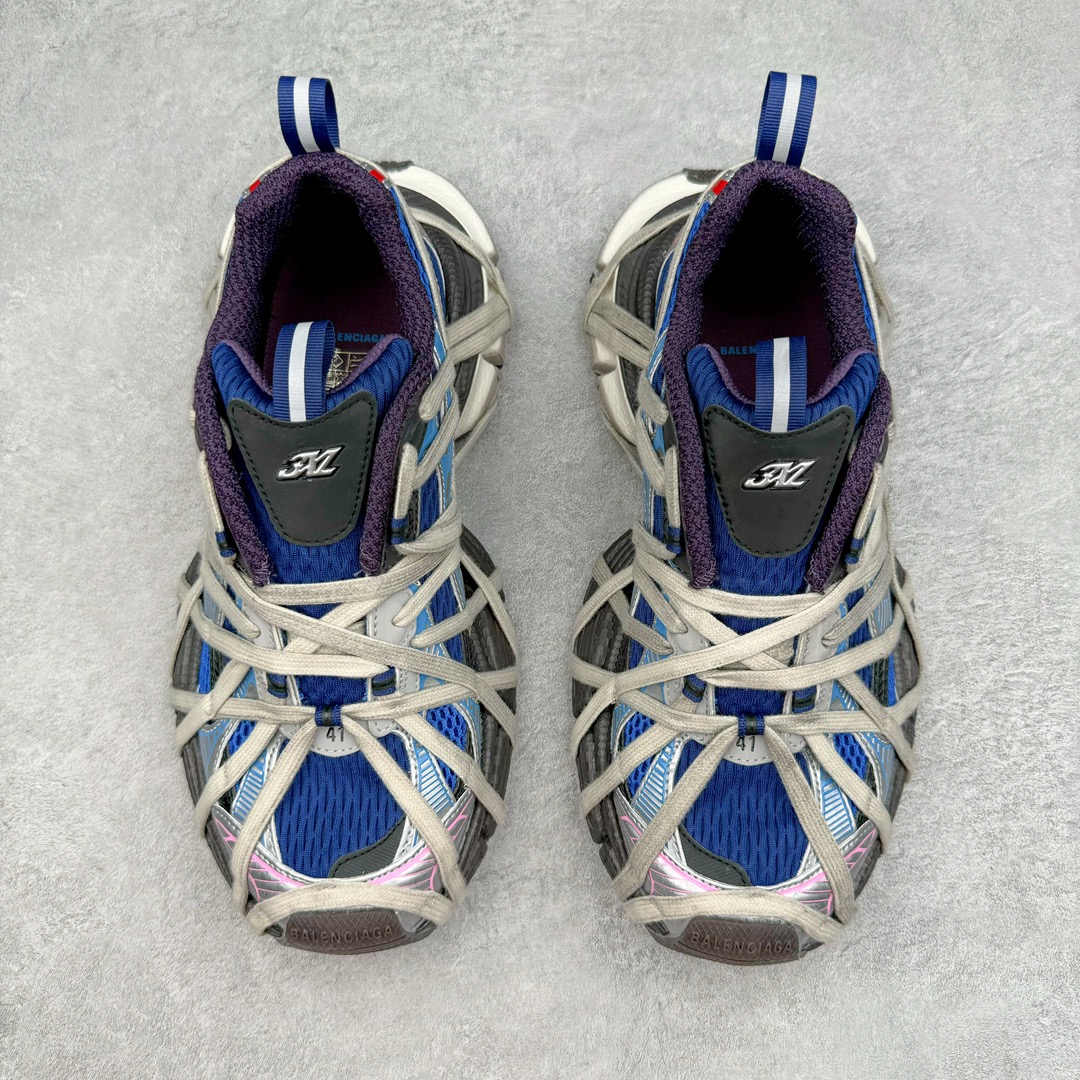 图片[2]-＃纯原 BALENCIAGA 3XL Sneakers 巴黎世家十代网布系带低帮走秀复古老爹鞋 全套原纸板楦头开发 最原汁原味的灵魂版型 全鞋荧光划线卡点 胶水把控整洁度追求极致完美 每一双都是工艺品 多重QC质检 超越公司货的品控标准 实实在在的免检产品 原盒原配 正确字体电绣 粗细、位置、大小正确 侧边TPU 透气孔匹配意产原版 正确分离大底 TPU软底 原版一致大底LOGO 立体感十足 原厂皮料水洗做旧 采购原厂网纱 不含皮革 网布材料和聚氨酯 磨损效果 鞋头边缘和后帮 Balenciaga 徽标 鞋面和后跟凸印尺码 鞋舌 3XL 橡胶品牌标识和反光细节 鞋帮拉袢和鞋舌拉祥 配反光细节 备用鞋带在鞋履前侧 可在穿着前取下 便于不同造型搭配 偏大一码 尺码：35 36 37 38 39 40 41 42 43 44 45 46-选品中心