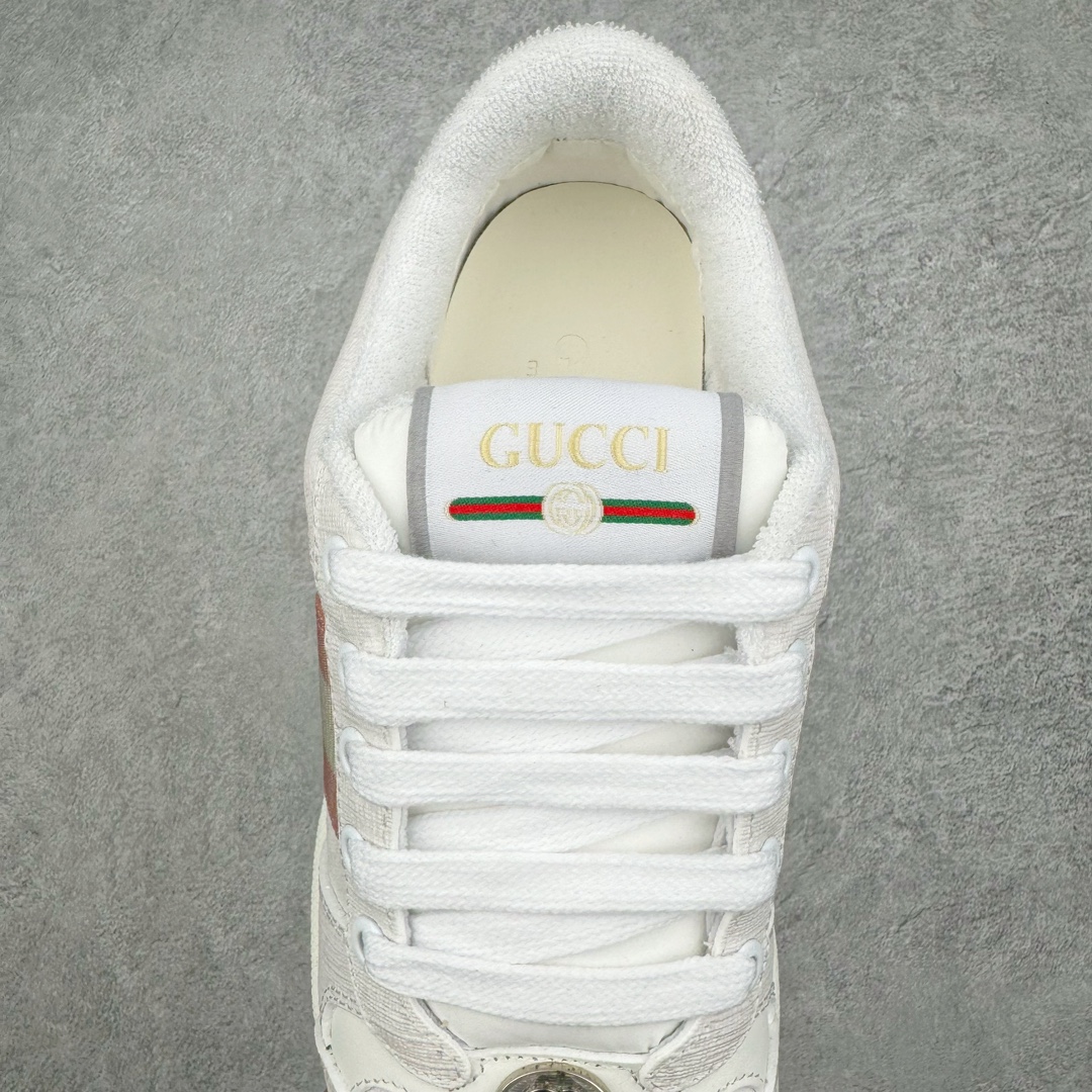 图片[5]-💰260 ＃纯原福利‼Gucci Distressed Screener sneaker 古驰小脏鞋系列经典原型复古百搭做旧老爹板鞋/复古学院风 怀旧版 原厂订单 目前市面最强＃官网同步最新满天星礼盒全套包装 高端零售海外实体专供 ‬混卖版 渠‮原道‬装 全身20几个细节点全部做到一致还原 吊打市面所有版本 原版做旧 右脚鞋侧嵌入NFC防伪芯片装置＋鞋盒标二唯码扫描 秒进官网 秒杀市面任何版本 原装意大利进口 里外全皮 全套包装 全头层顶级软牛皮 广东代工出品 原档原标原盒  随意对比任何版本 Size：35 36 37 38 39 40 41 42 43 44 45 编码：Fby3936030-运动鞋