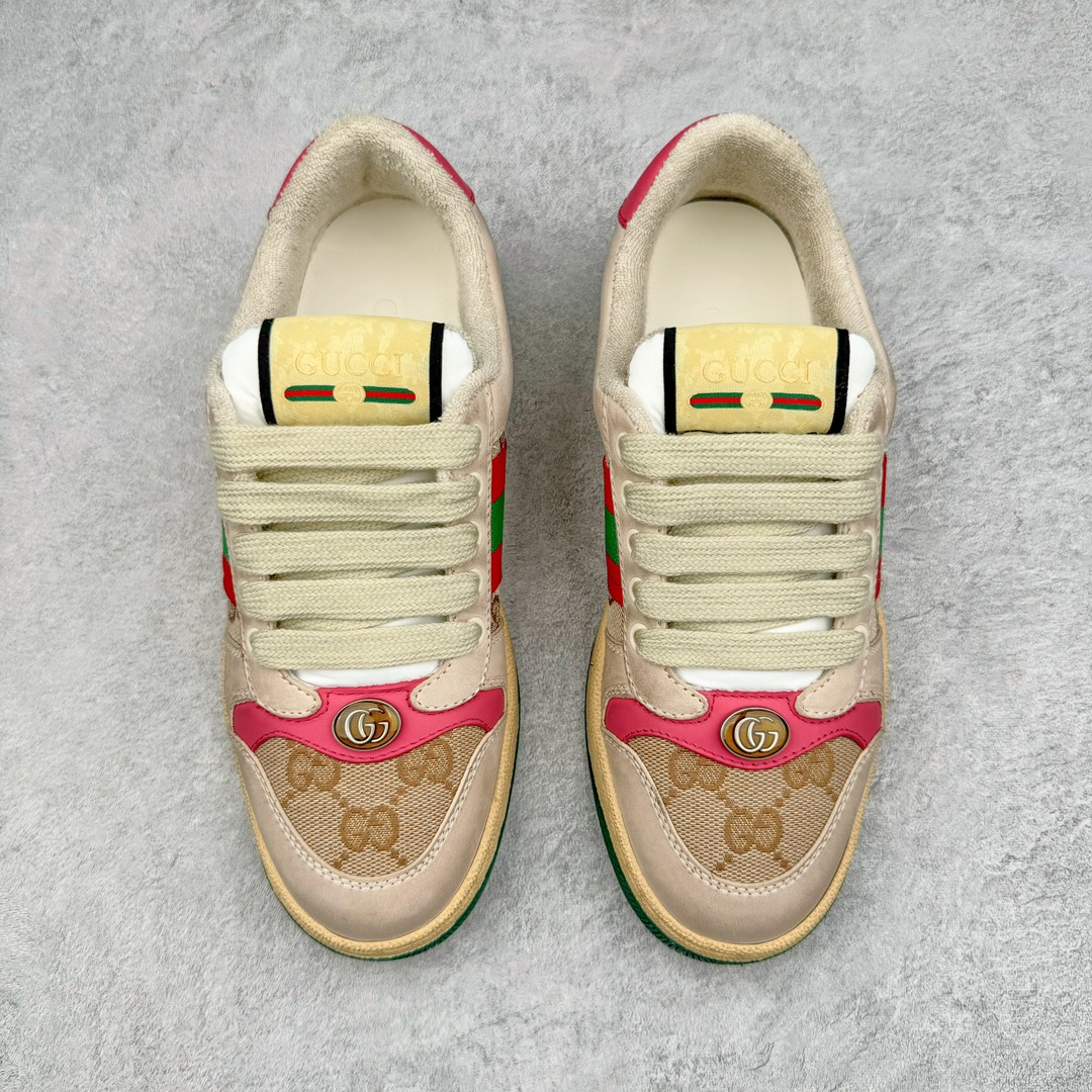 图片[2]-＃纯原福利 Gucci Distressed Screener sneaker 古驰小脏鞋系列经典原型复古百搭做旧老爹板鞋/复古学院风 怀旧版 原厂订单 目前市面最强＃官网同步最新满天星礼盒全套包装 高端零售海外实体专供 ‬混卖版 渠‮原道‬装 全身20几个细节点全部做到一致还原 吊打市面所有版本 原版做旧 右脚鞋侧嵌入NFC防伪芯片装置＋鞋盒标二唯码扫描 秒进官网 秒杀市面任何版本 原装意大利进口 里外全皮 全套包装 全头层顶级软牛皮 广东代工出品 原档原标原盒 随意对比任何版本 尺码：35 36 37 38 39 40 41 42 43 44 45-选品中心