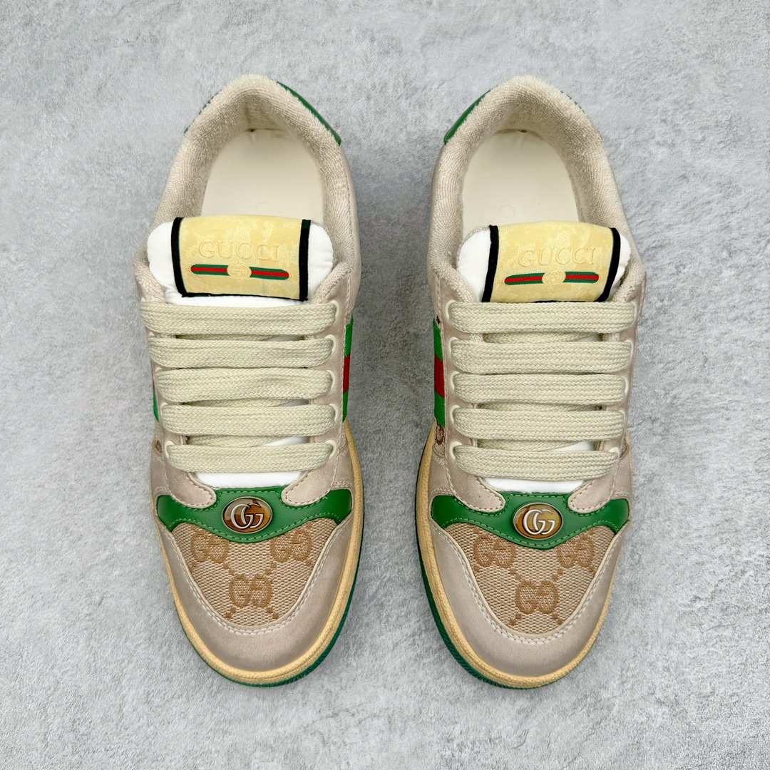 图片[2]-＃纯原福利 Gucci Distressed Screener sneaker 古驰小脏鞋系列经典原型复古百搭做旧老爹板鞋/复古学院风 怀旧版 原厂订单 目前市面最强＃官网同步最新满天星礼盒全套包装 高端零售海外实体专供 ‬混卖版 渠‮原道‬装 全身20几个细节点全部做到一致还原 吊打市面所有版本 原版做旧 右脚鞋侧嵌入NFC防伪芯片装置＋鞋盒标二唯码扫描 秒进官网 秒杀市面任何版本 原装意大利进口 里外全皮 全套包装 全头层顶级软牛皮 广东代工出品 原档原标原盒 随意对比任何版本 尺码：35 36 37 38 39 40 41 42 43 44 45-选品中心