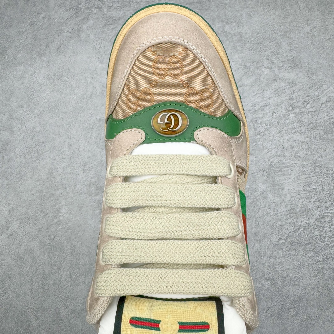 图片[4]-＃纯原福利 Gucci Distressed Screener sneaker 古驰小脏鞋系列经典原型复古百搭做旧老爹板鞋/复古学院风 怀旧版 原厂订单 目前市面最强＃官网同步最新满天星礼盒全套包装 高端零售海外实体专供 ‬混卖版 渠‮原道‬装 全身20几个细节点全部做到一致还原 吊打市面所有版本 原版做旧 右脚鞋侧嵌入NFC防伪芯片装置＋鞋盒标二唯码扫描 秒进官网 秒杀市面任何版本 原装意大利进口 里外全皮 全套包装 全头层顶级软牛皮 广东代工出品 原档原标原盒 随意对比任何版本 尺码：35 36 37 38 39 40 41 42 43 44 45-选品中心