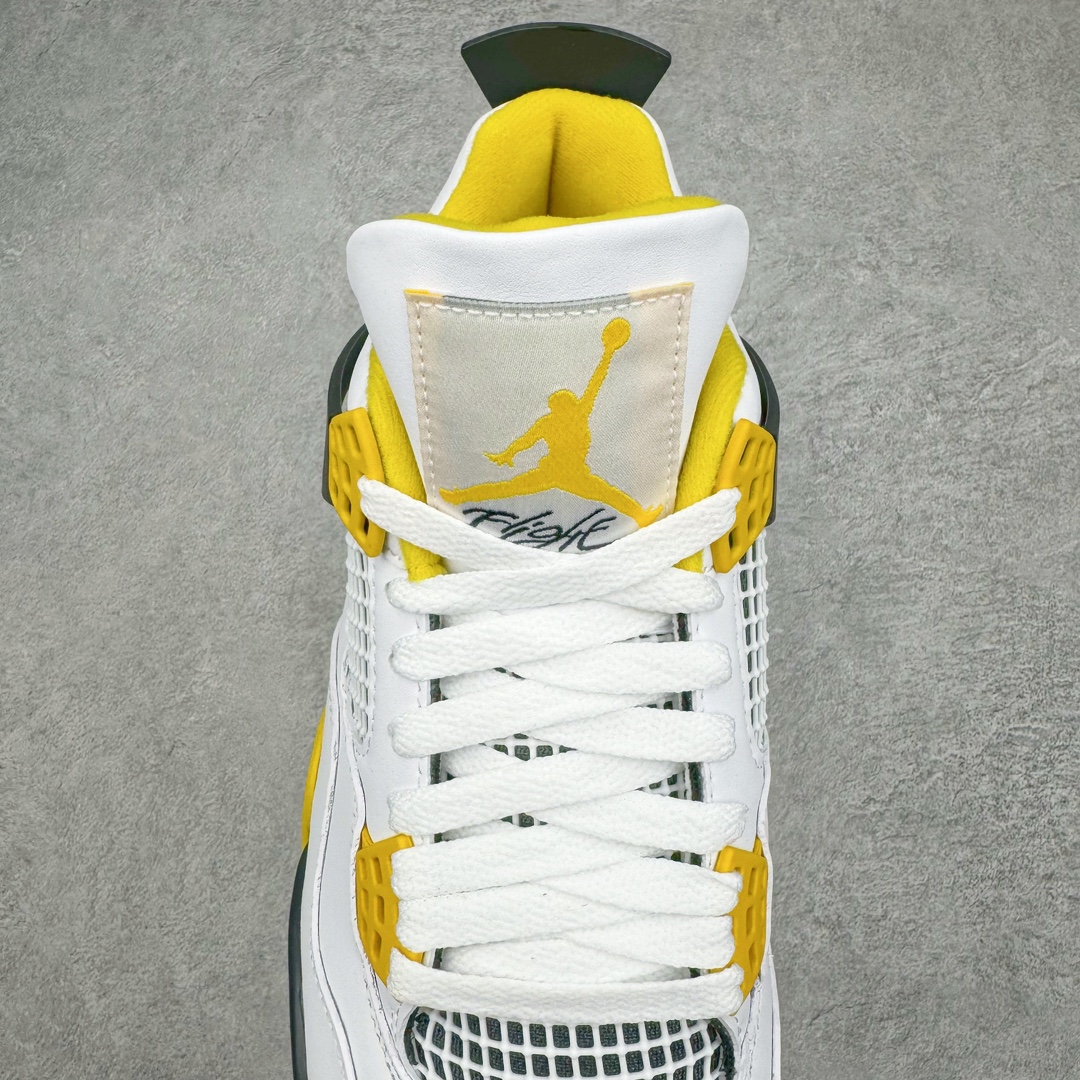 图片[5]-＃CS纯原福利 Air Jordan AJ4 \\\”Vivid Sulfur\\\” 白橙 AQ9129-101 大厂出品 全头层加持 原鞋原楦原纸板同源开发 完美呈现乔4的版型 内侧正确双色网格 还原细节 原厂皮料 正确气垫颜色 正确网格工艺 正确拉帮工艺 全鞋原装材料制作 原档案原模具打造 支持全方位与正品对比 尺码：36 36.5 37.5 38 38.5 39 40 40.5 41 42 42.5 43 44 44.5 45 46 47.5-选品中心